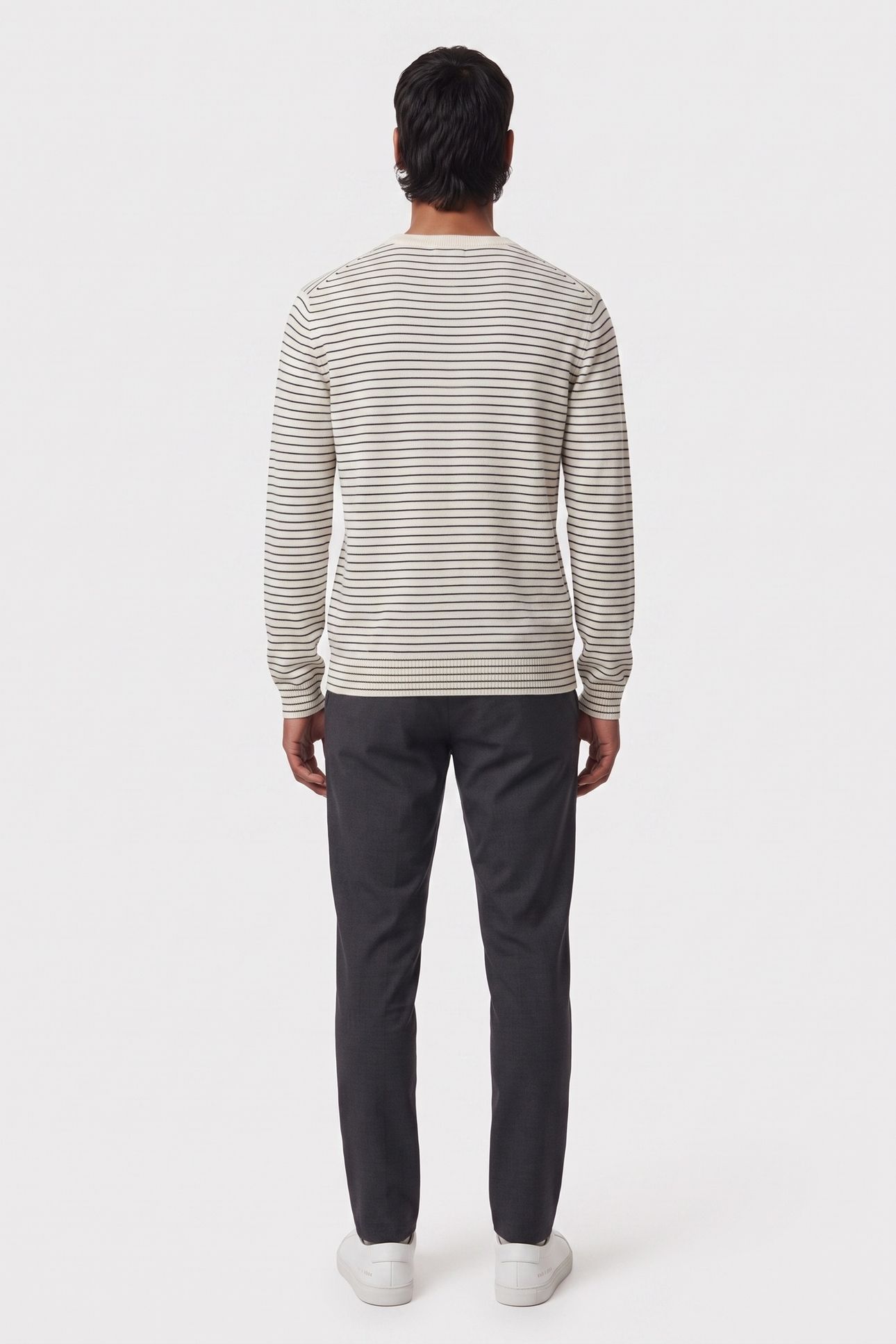 PULL COL ROND A RAYURES DETAIL BRODERIE WHITE / BLUE 3