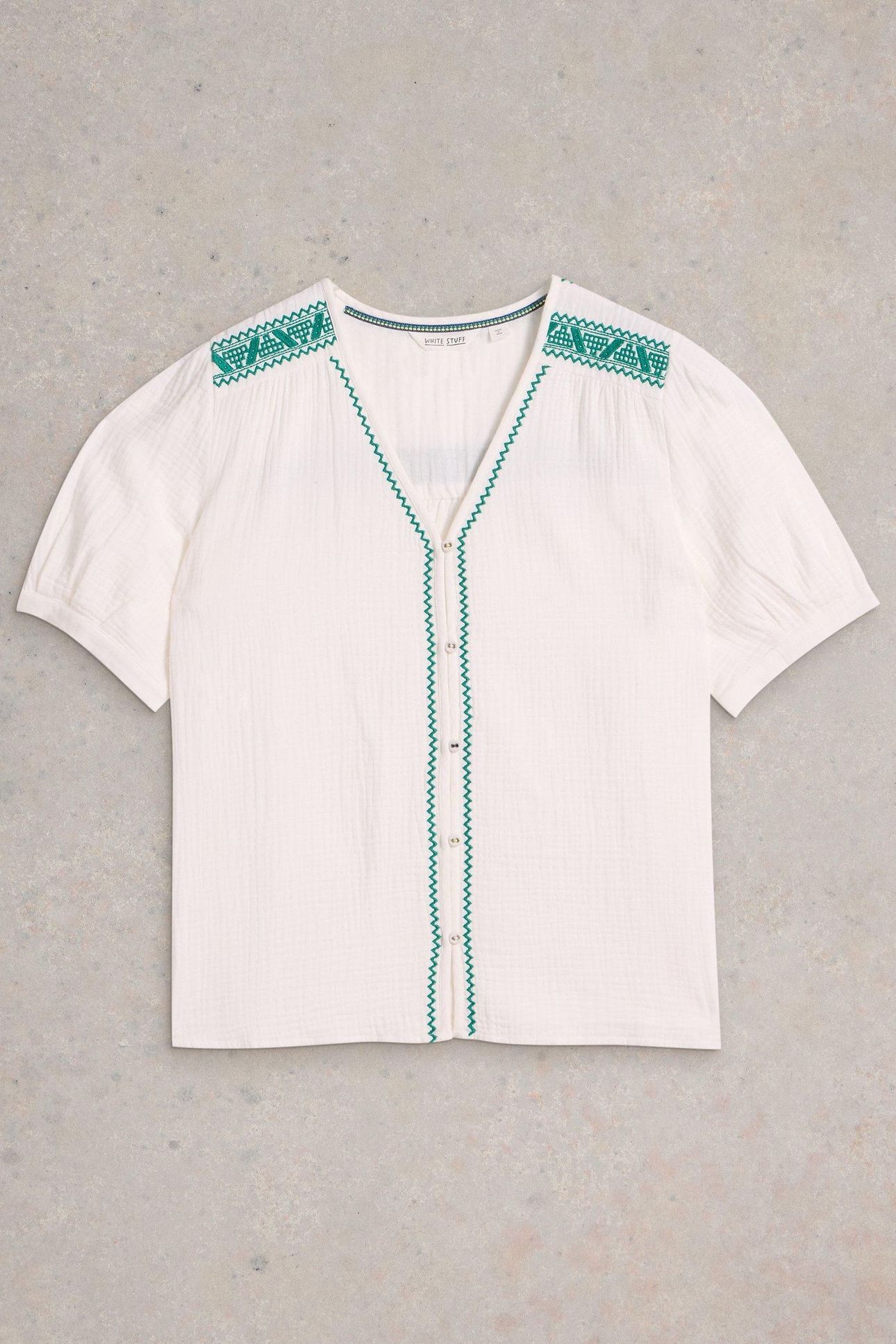 GIANNA DOUBLE CLOTH TOP WHITE MULTI 4