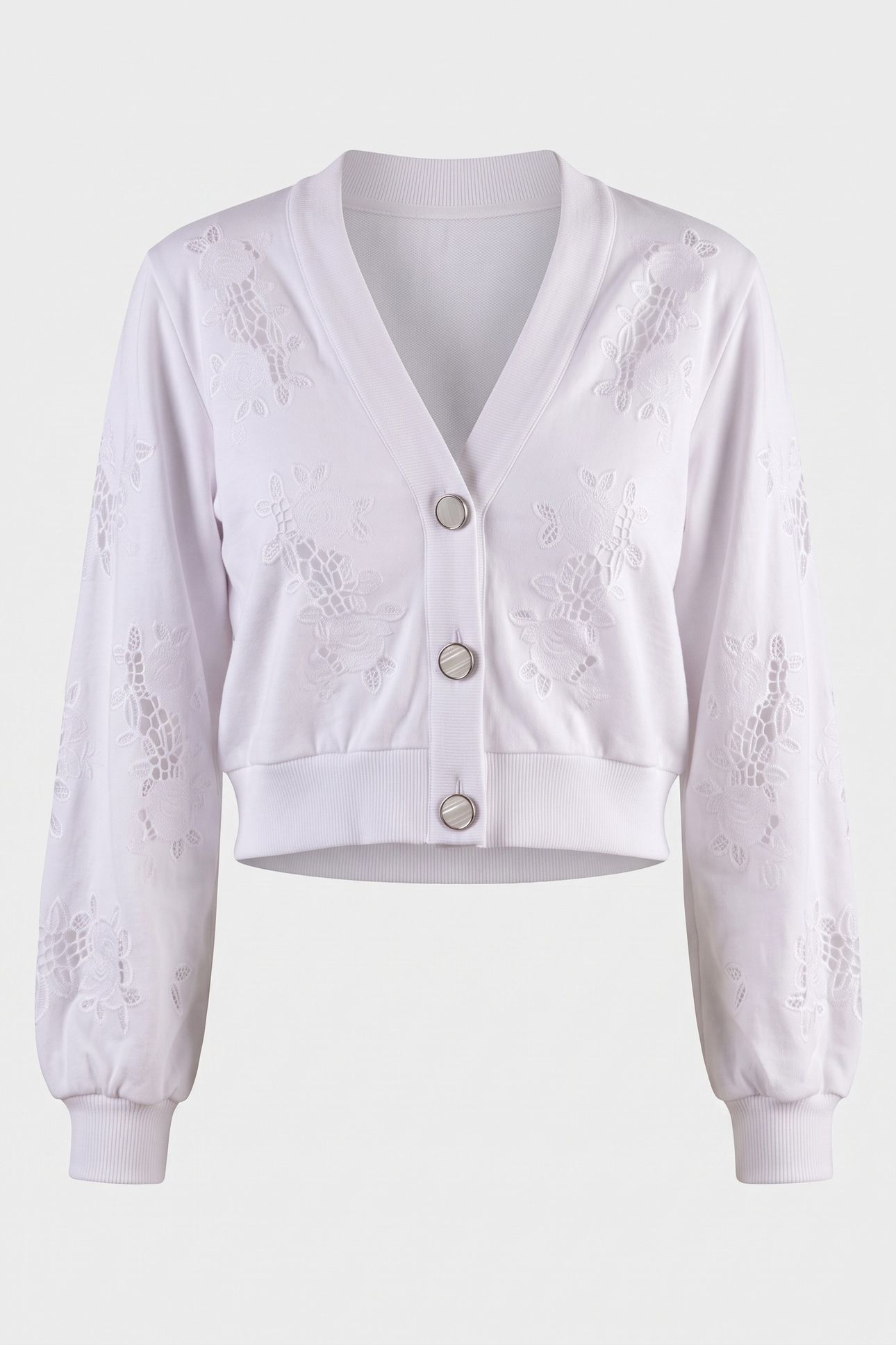 GUESS ECO LS CARDIGAN CUT OUT PURE WHITE 3