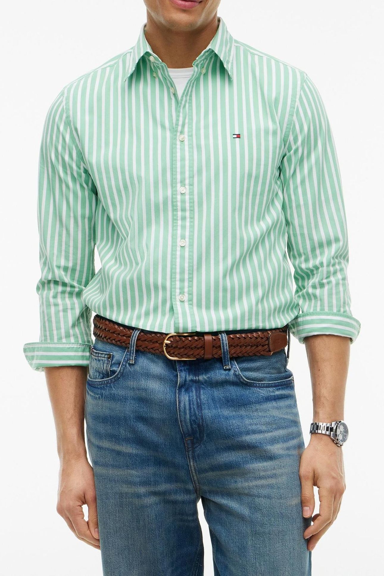FLEX POPLIN SEASONAL CUT GRASS/STRIPE 1