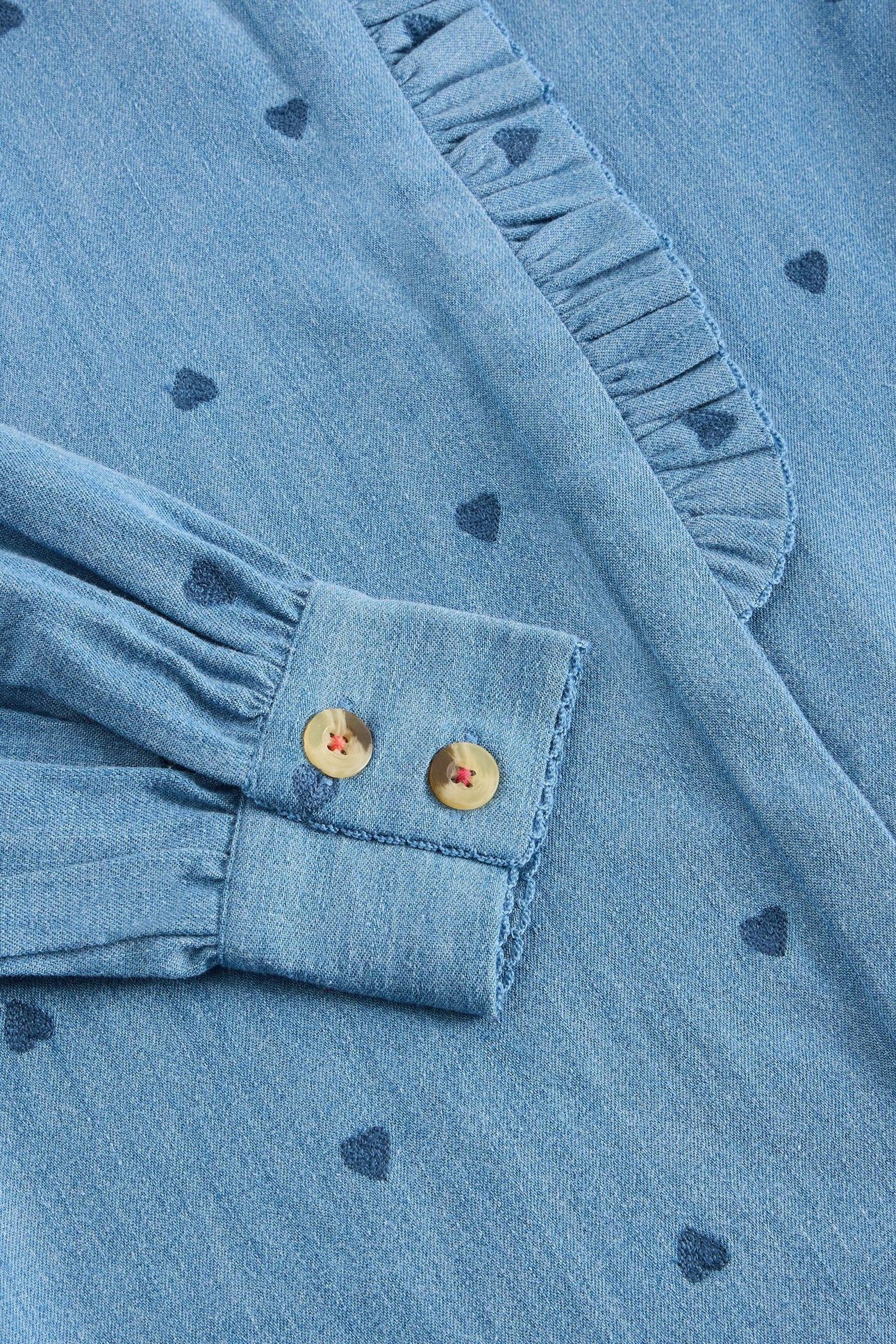 PAULINE EMBROIDERED TOP DENIM MULTI 7