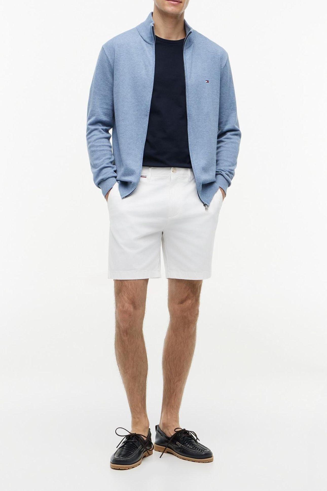 ESSENTIAL COTTON ZIP BRISK BLUE HEATHER 1