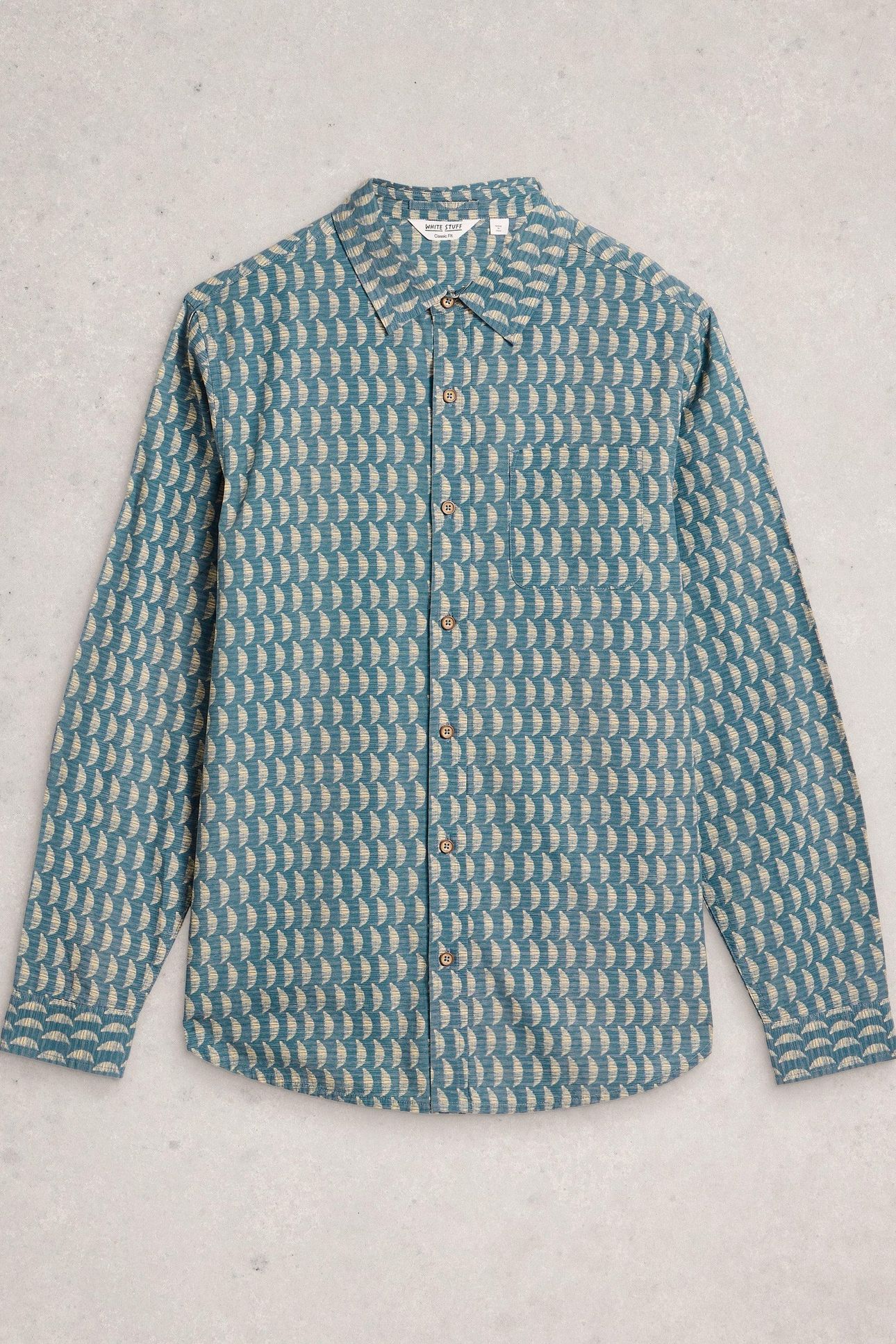 GEO LS PRINTED SHIRT GREEN PRINT 1