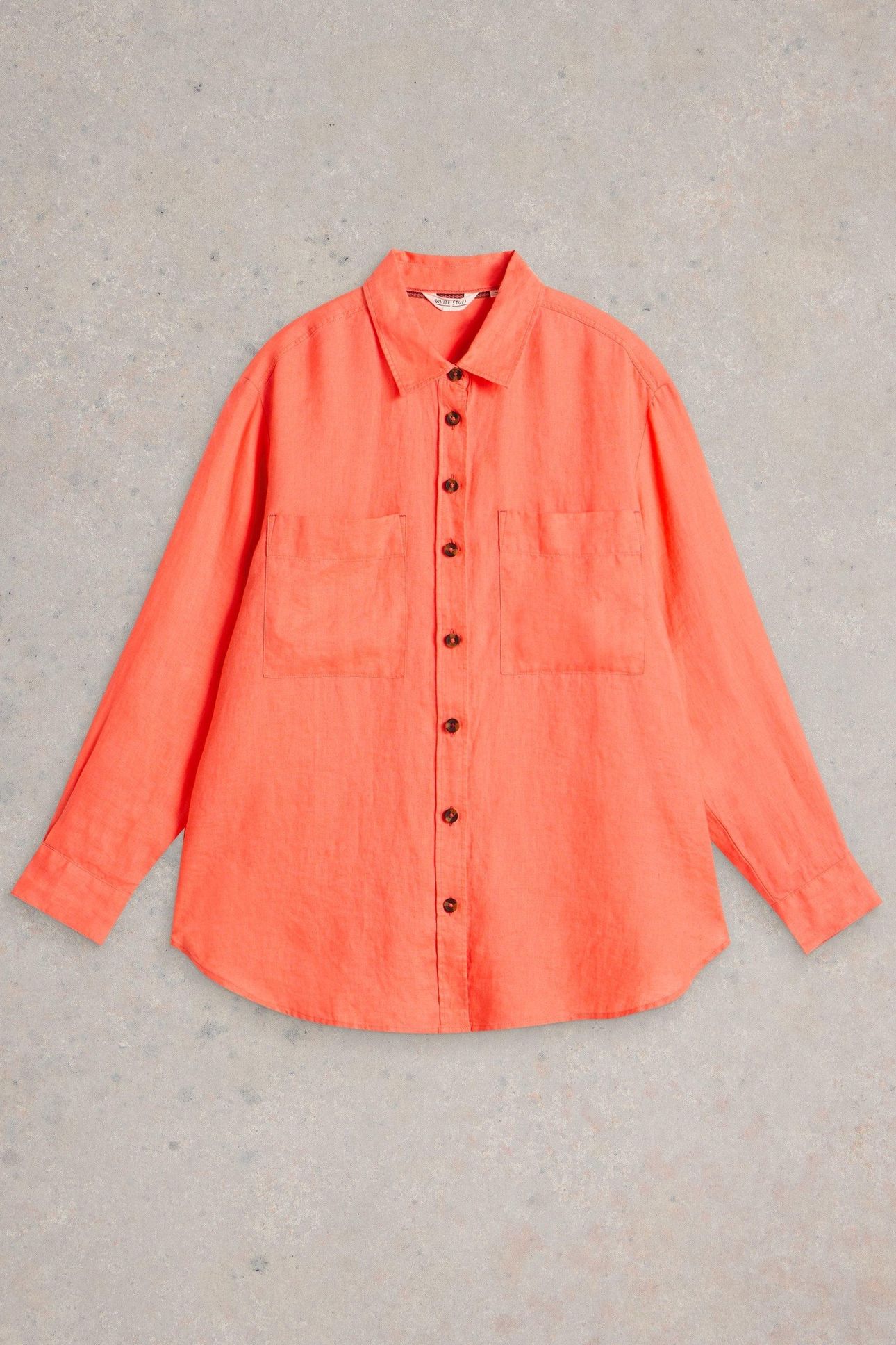 LYDIA LINEN SHIRT BRIGHT ORANGE 4
