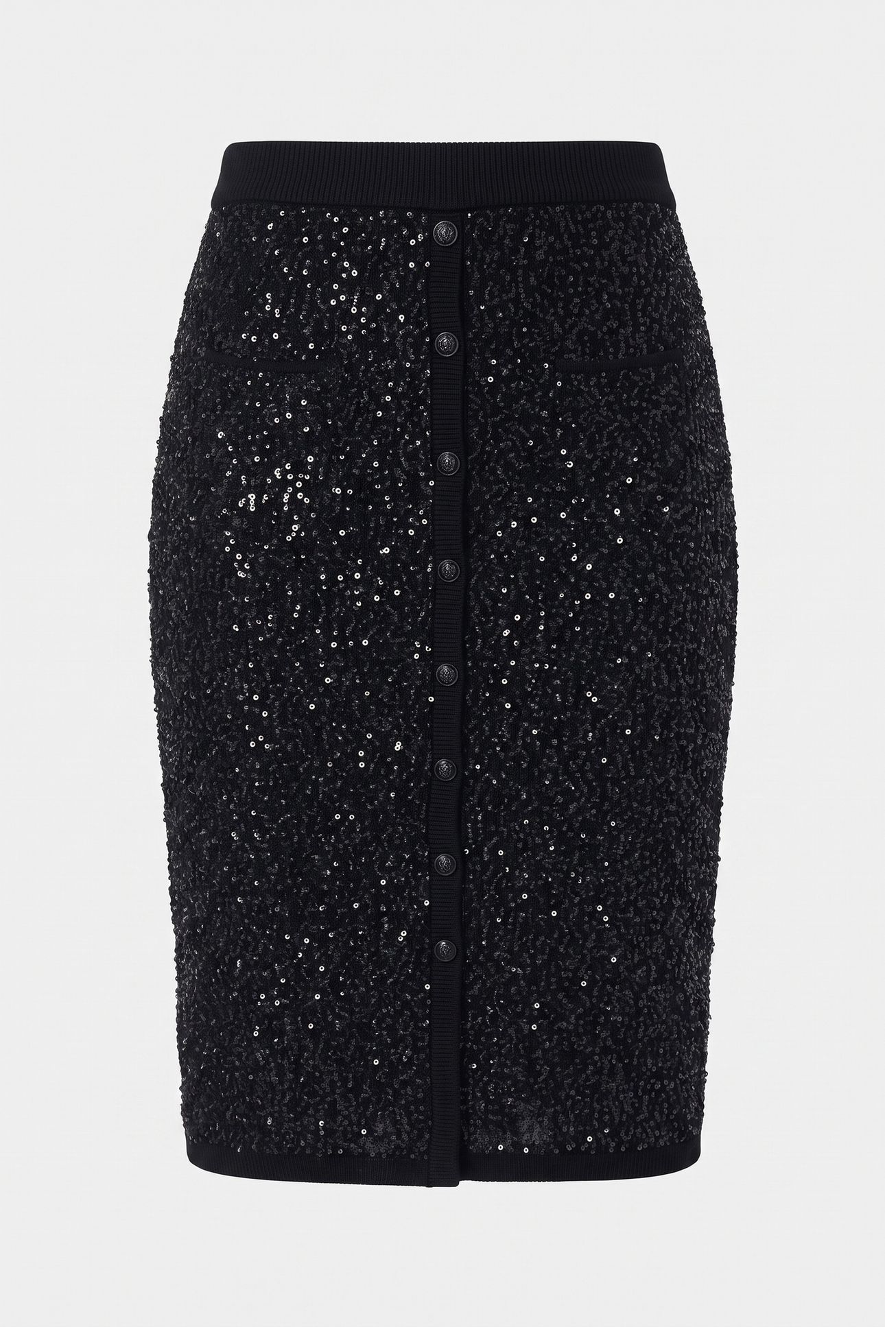 LONG SEQUIN SKIRT BLACK 3