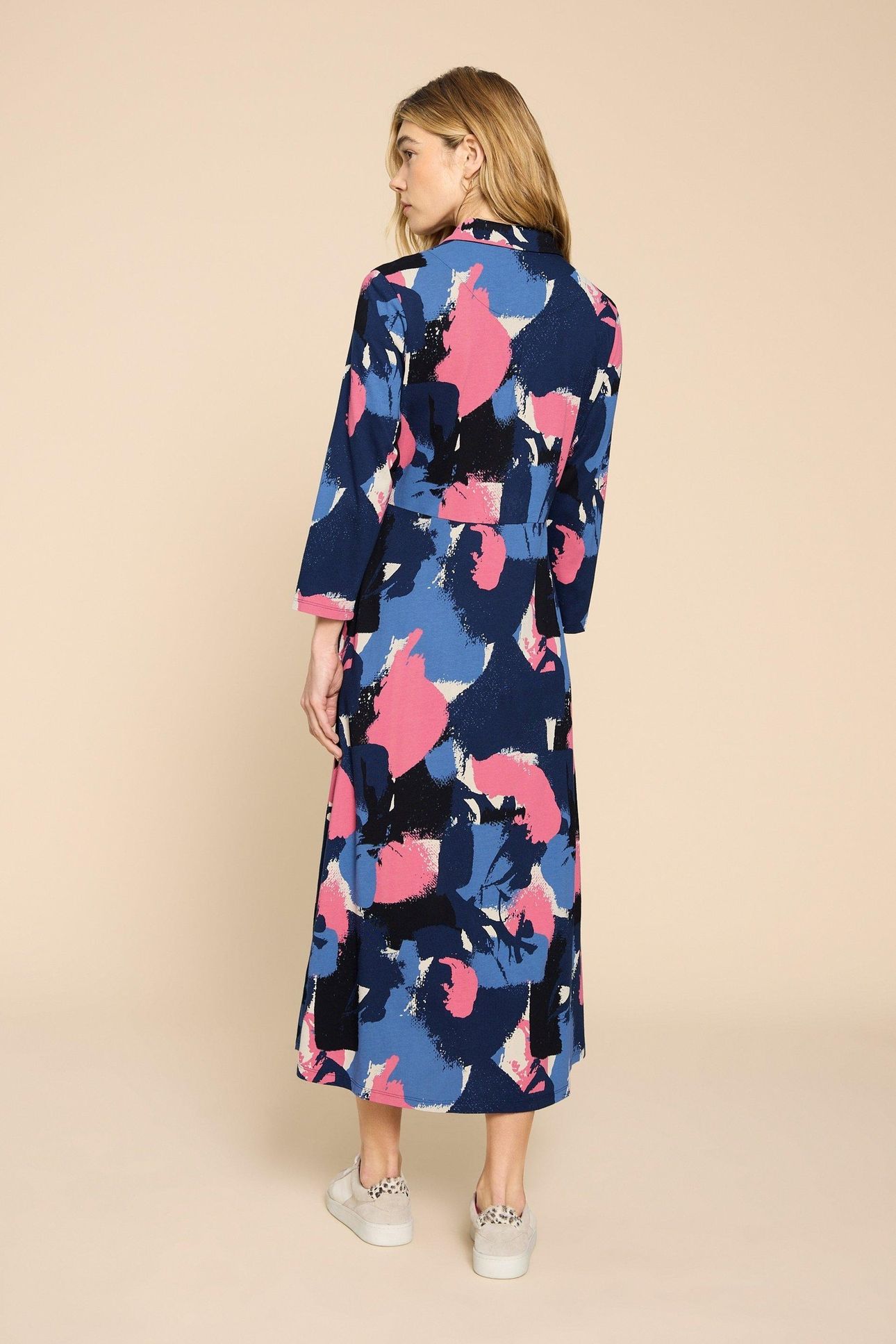 ADA JERSEY SHIRT DRESS NAVY MULTI 3