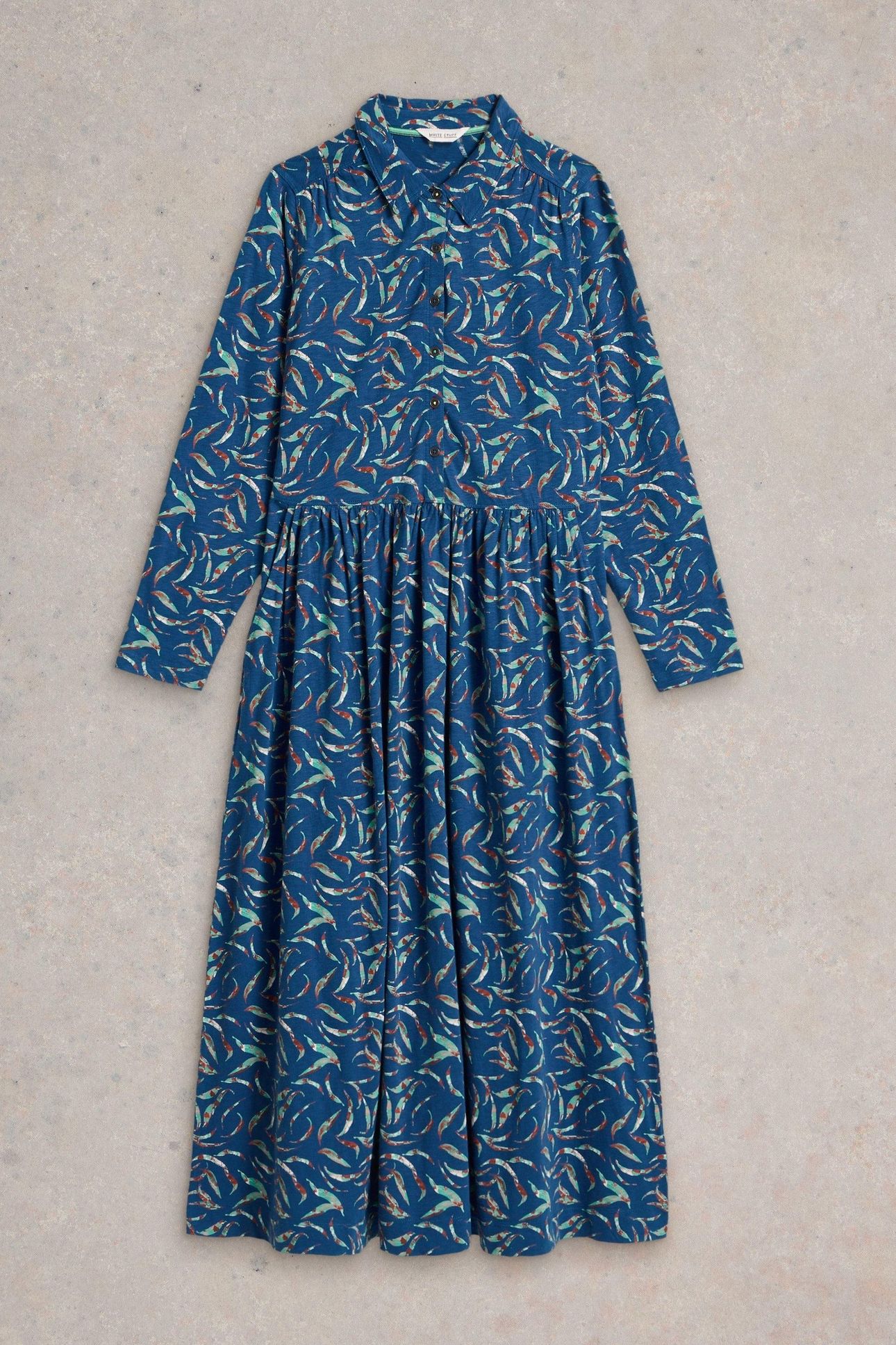 RYLEE JERSEY SHIRT DRESS BLUE PRINT 4