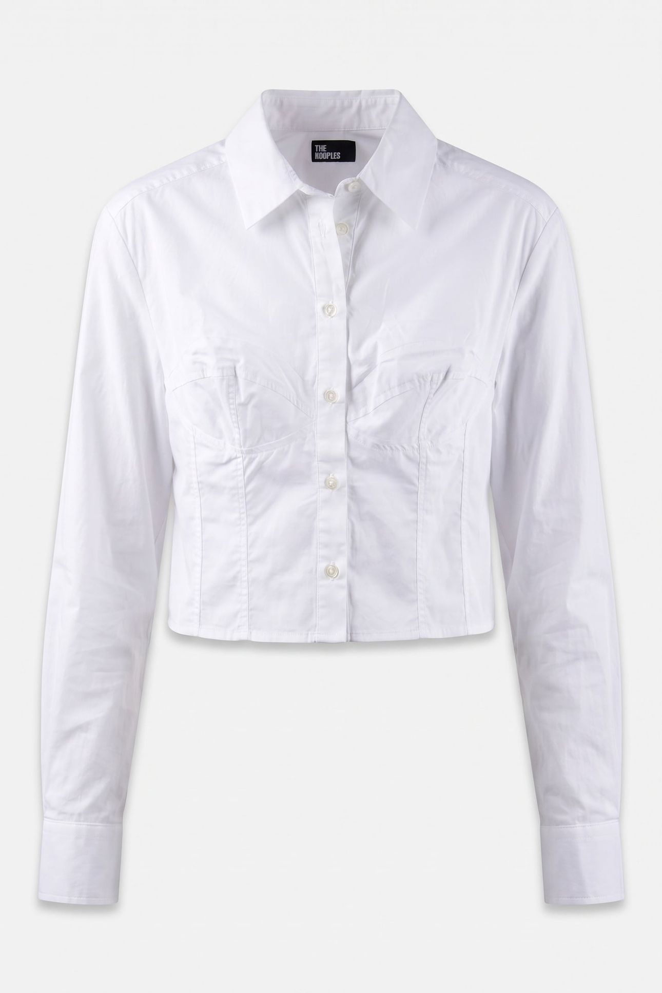 LONG-SLEEVED SHIRT WITH BUSTIER DETAIL WHITE 3