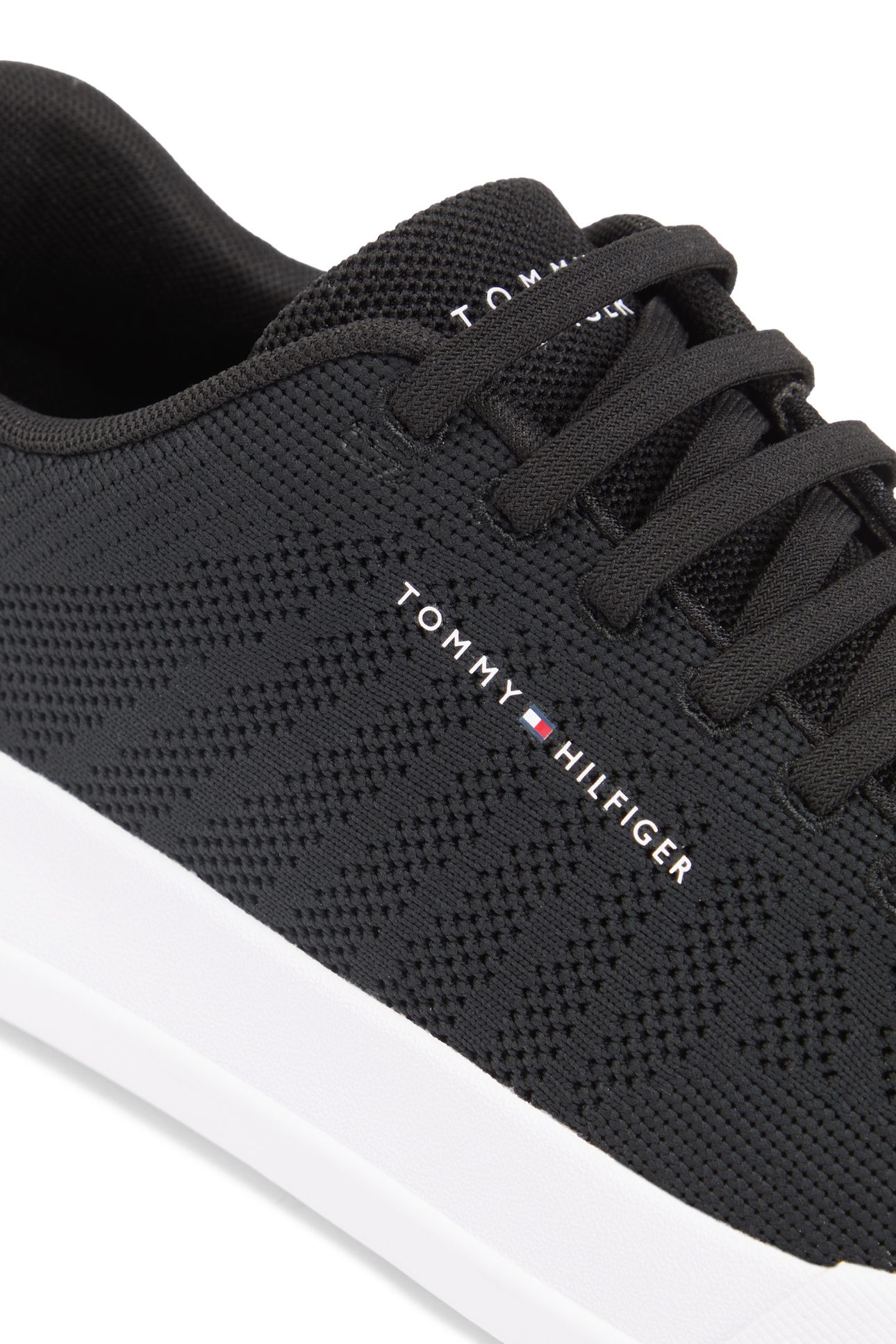 LOGO KNIT COURT TRAINERS BLACK 6