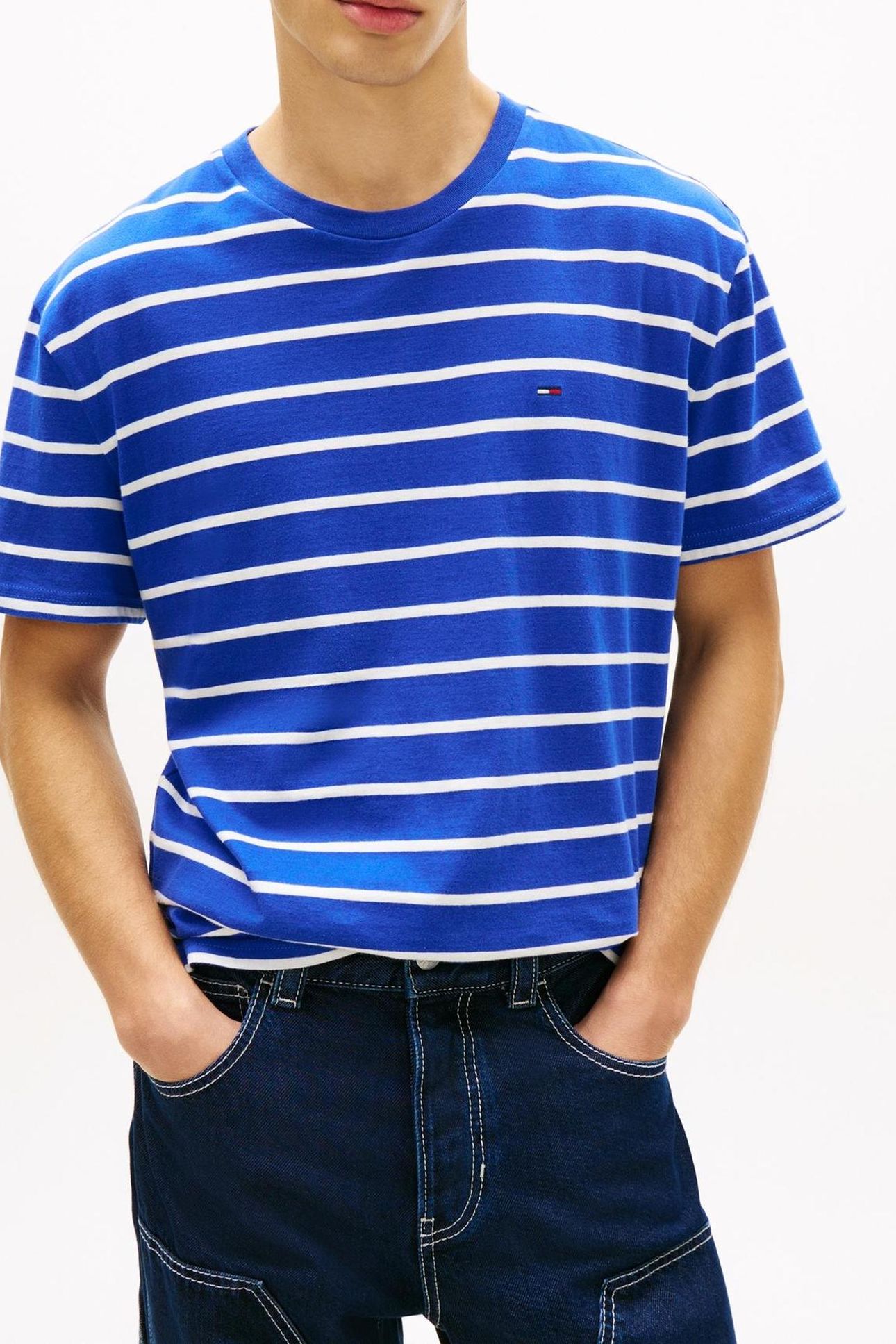 REGULAR STRIPE SS TEE FIZZY BLUE STRIPE 1