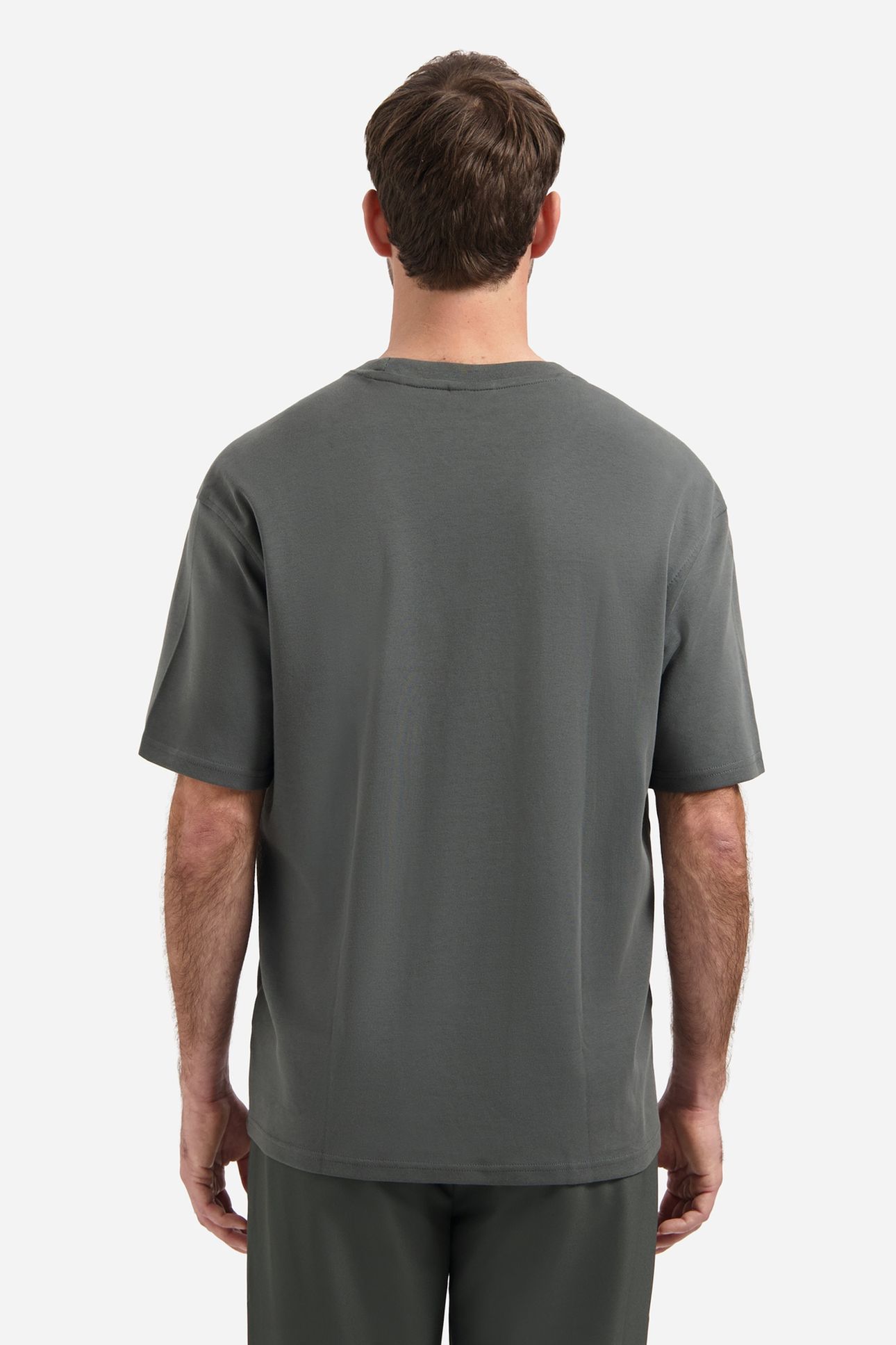 T-SHIRT CREWNECK SOLID HEAVY INTERLOCK DARK STEEL 2