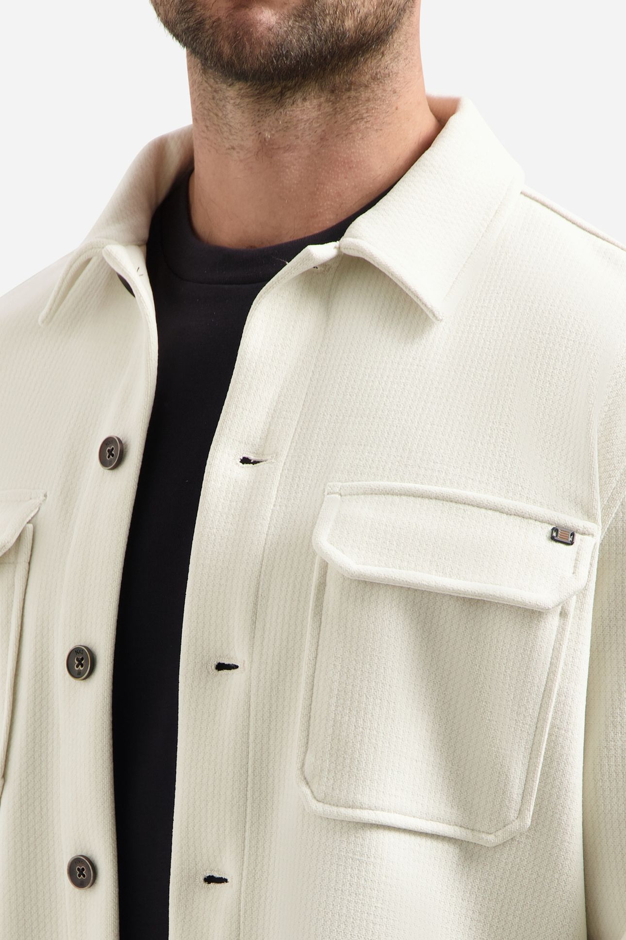 OVERSHIRT BUTTONS RELIEF SWEAT CHALK 7