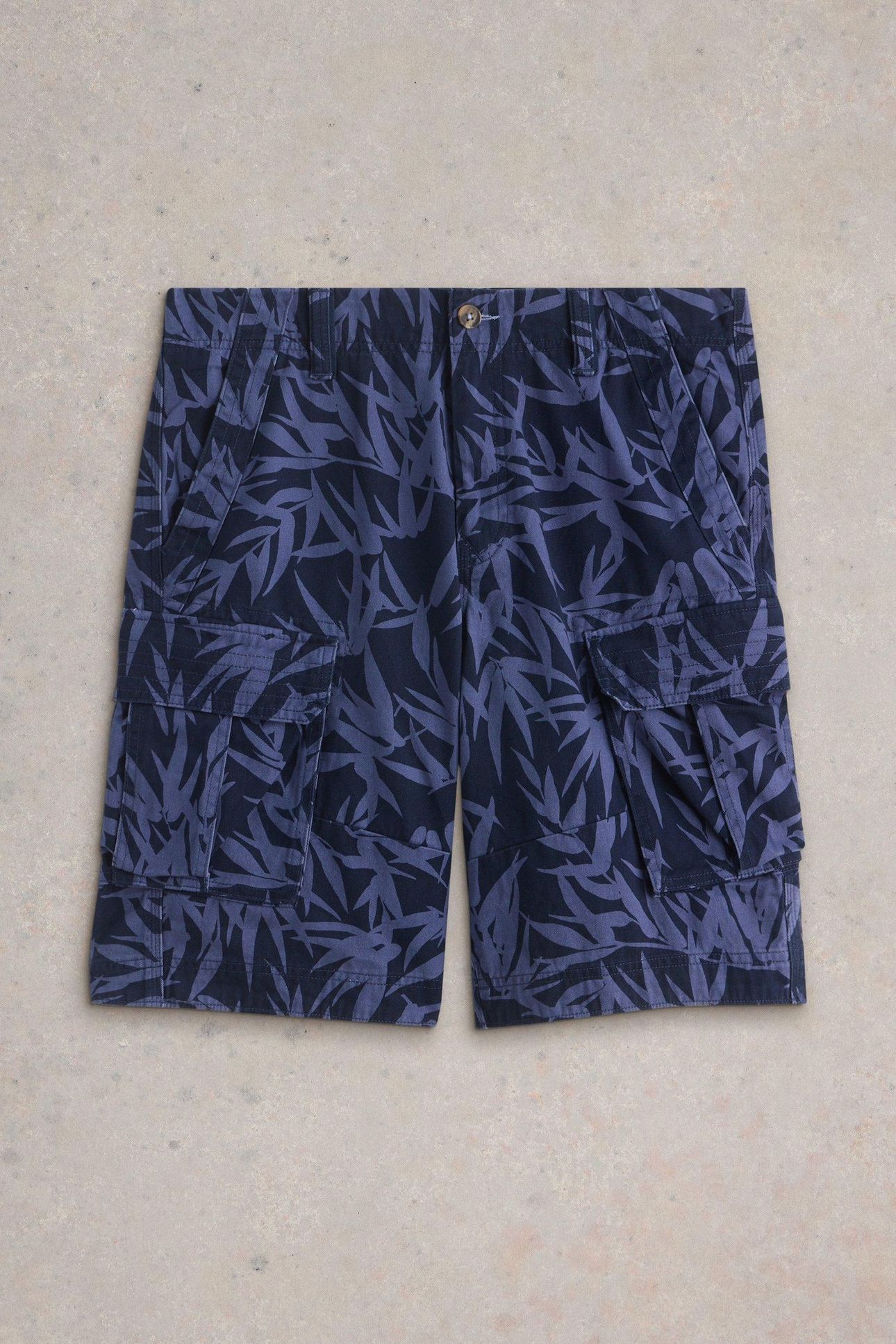 HALSALL PRINTED CARGO SHORT NAVY PRINT 3
