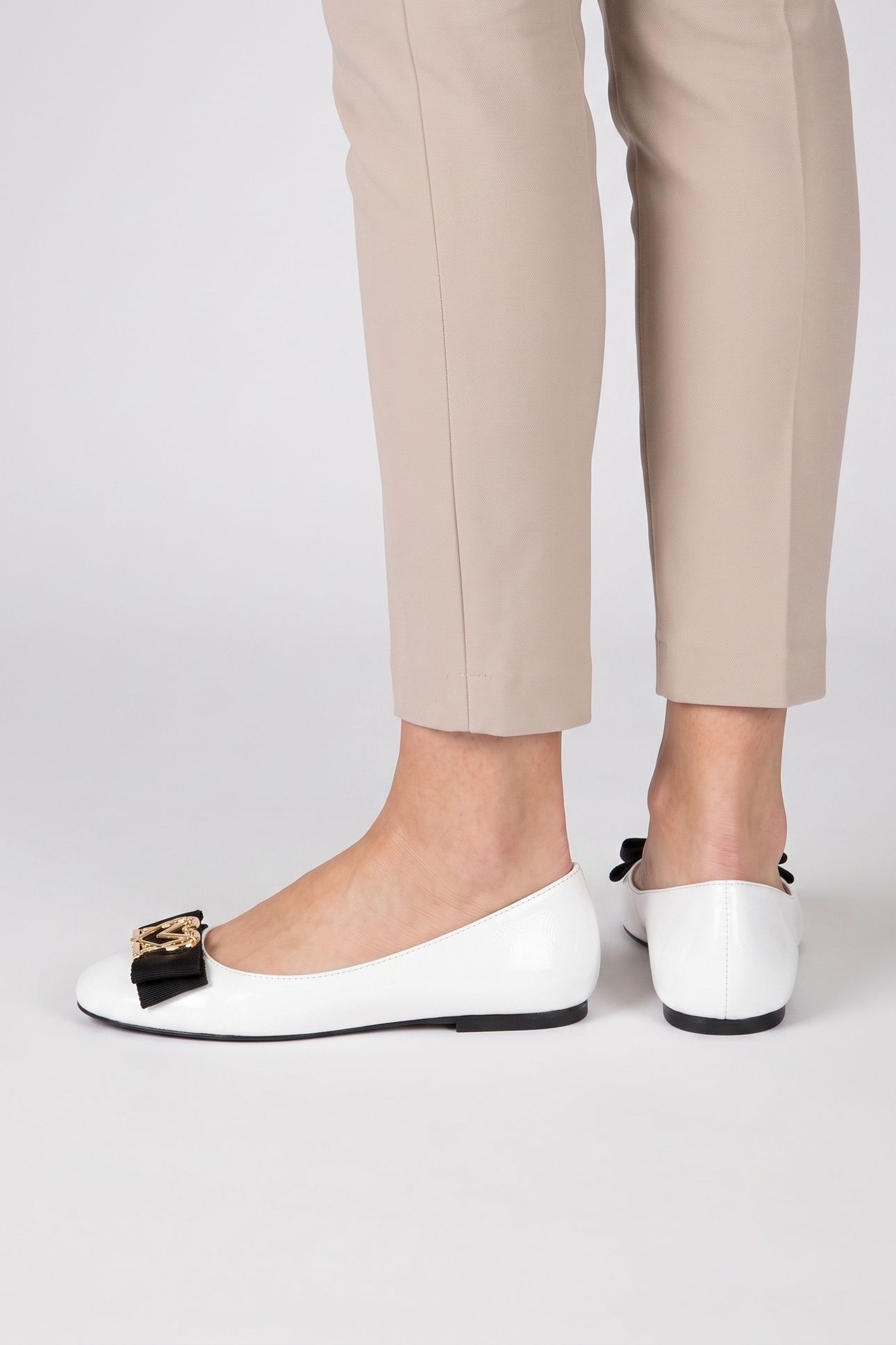 PATENT-LEATHER BALLET FLATS WHITE 5