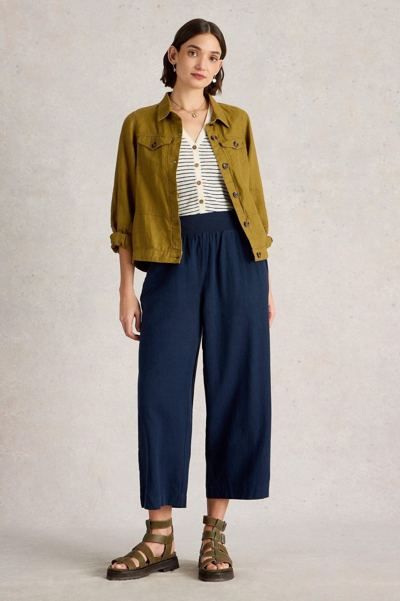 SHELLY LINEN BLEND CULOTTE DARK NAVY 2
