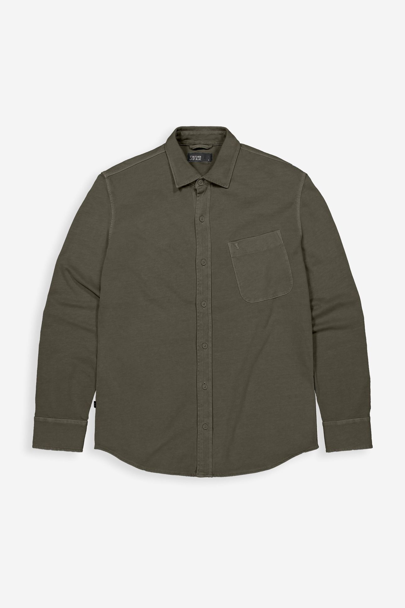 AIDAN PEACHED JERSEY SHIRT MOCHA BROWN 3