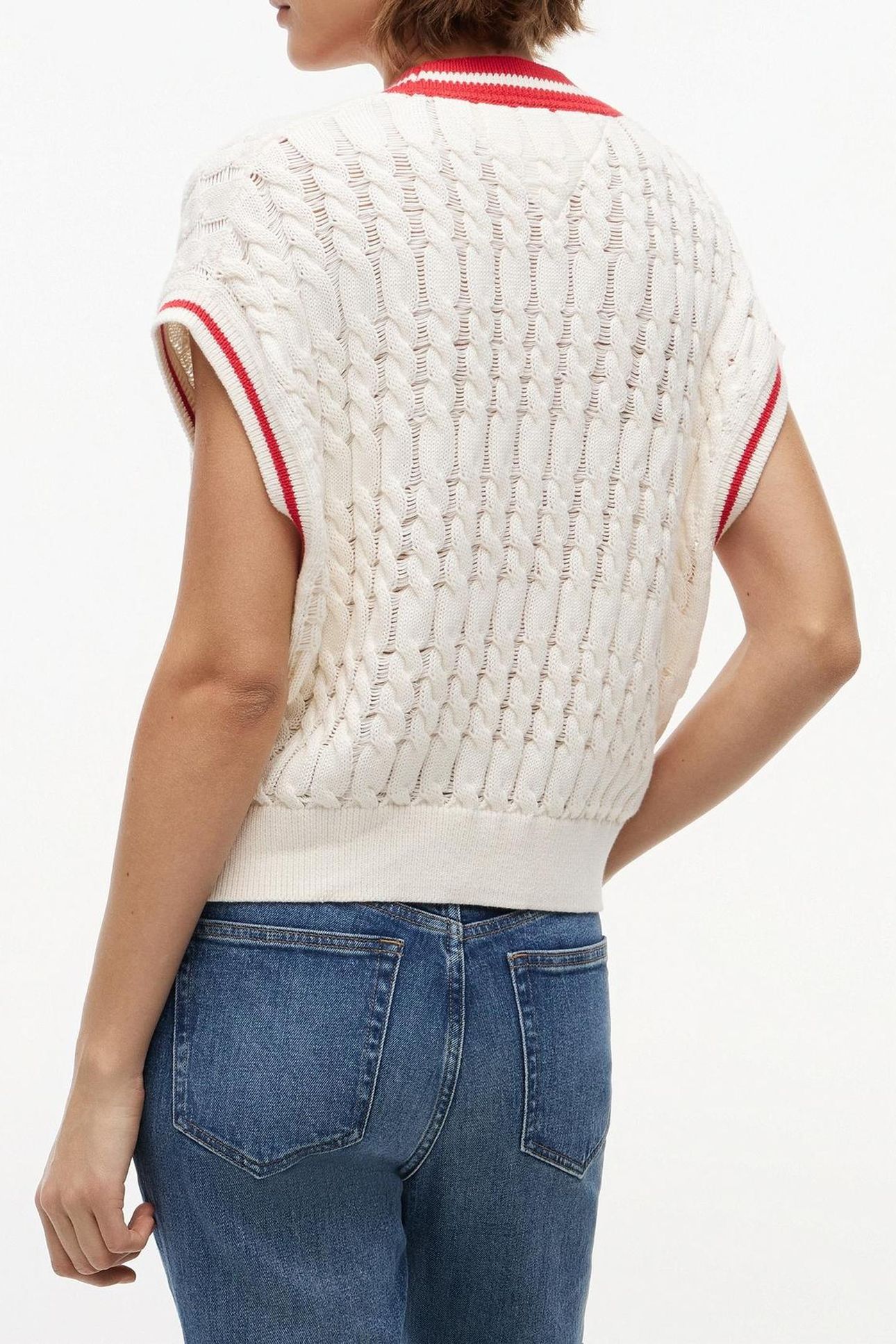 TIPPING V NECK ANCIENT WHITE 2
