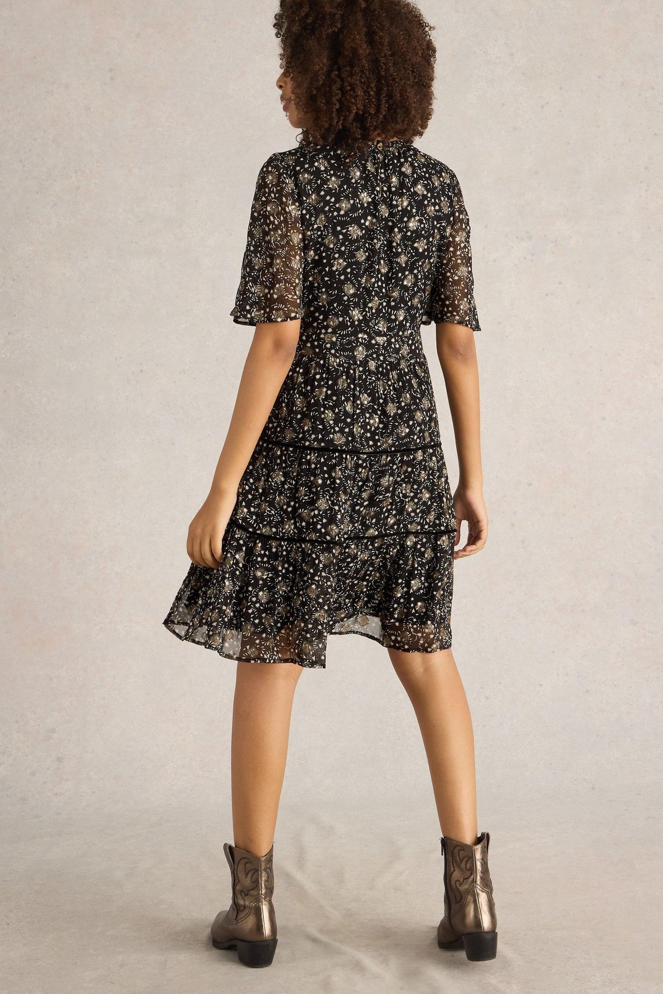 ERIN METALLIC DRESS BLACK MULTI 3
