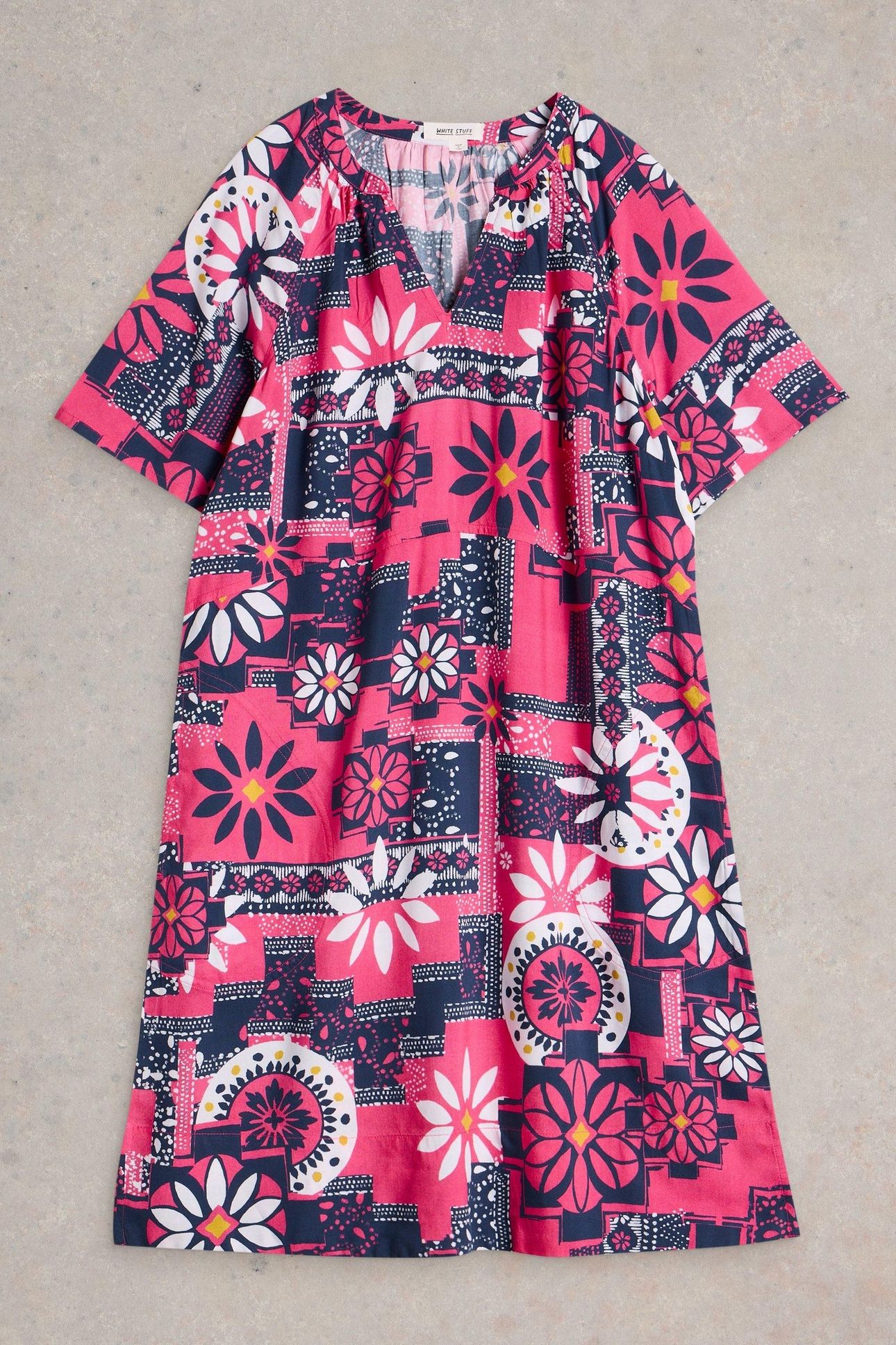 CORA SHIFT DRESS PINK PRINT 2