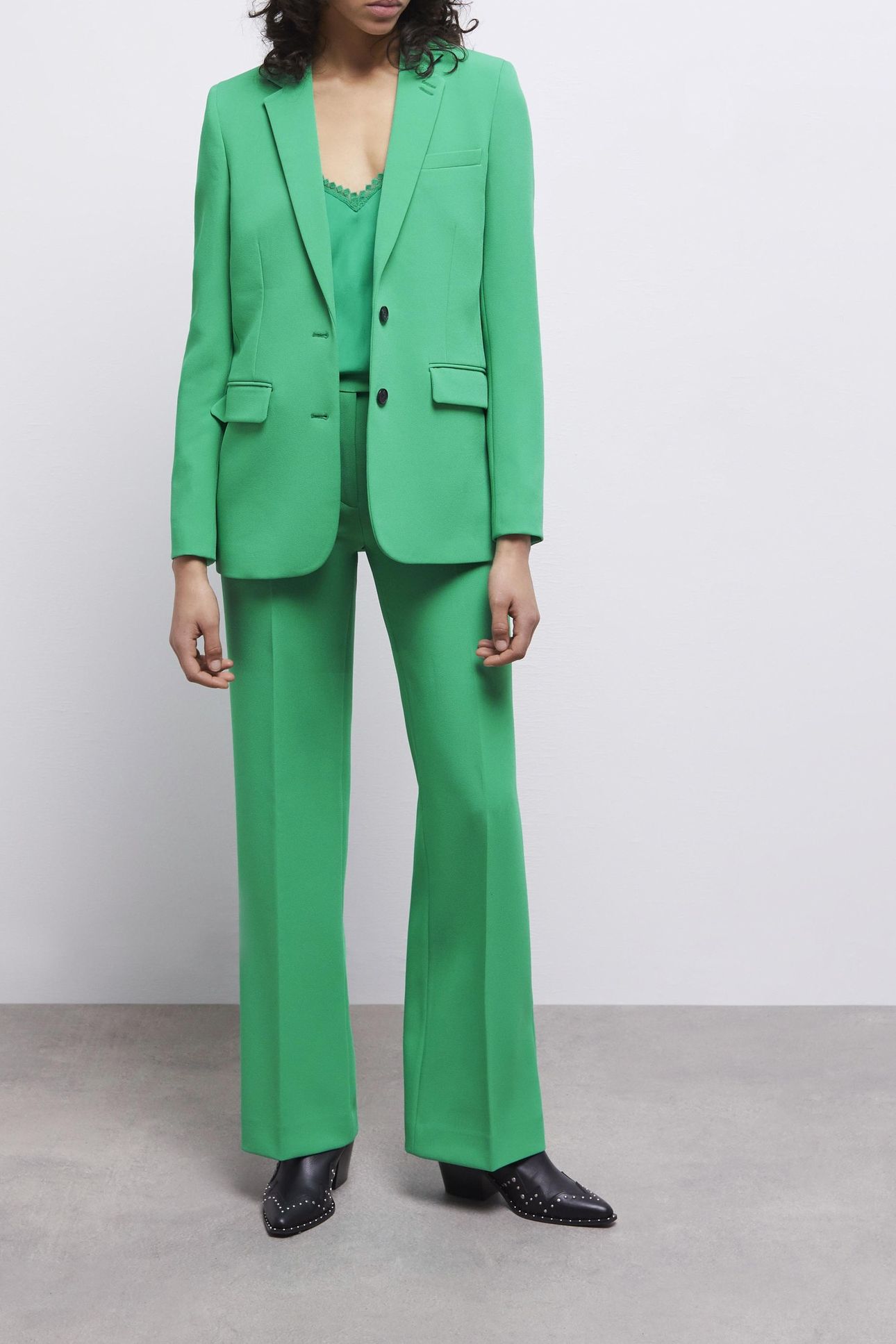 STRAIGHT-LEG SUIT TROUSERS GREEN 2