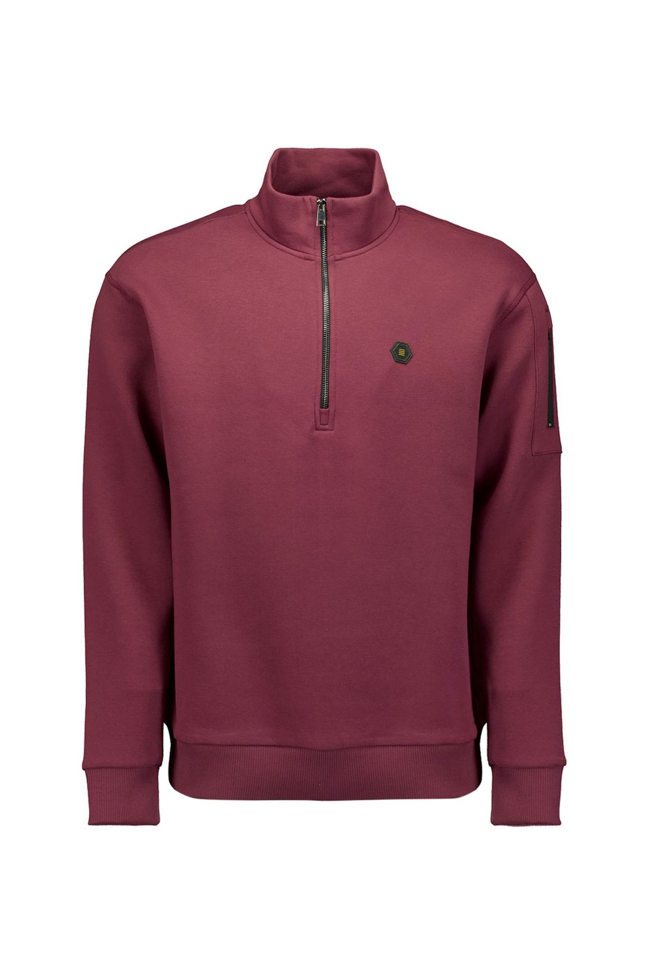 SWEATER HALF ZIP BRUSHED DARK WINE 3