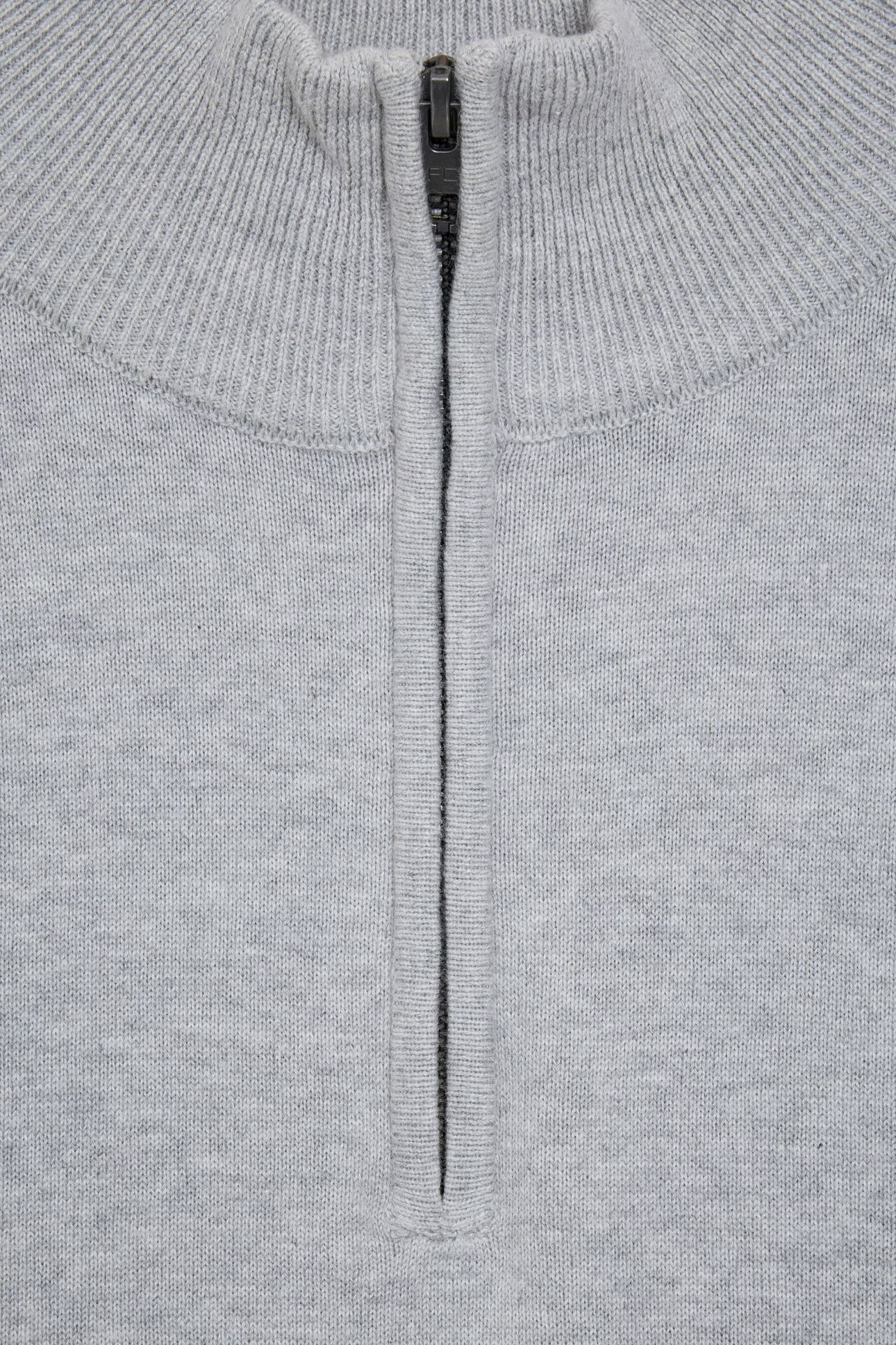 1/2 ZIP COTTON LGT GREY MEL 3