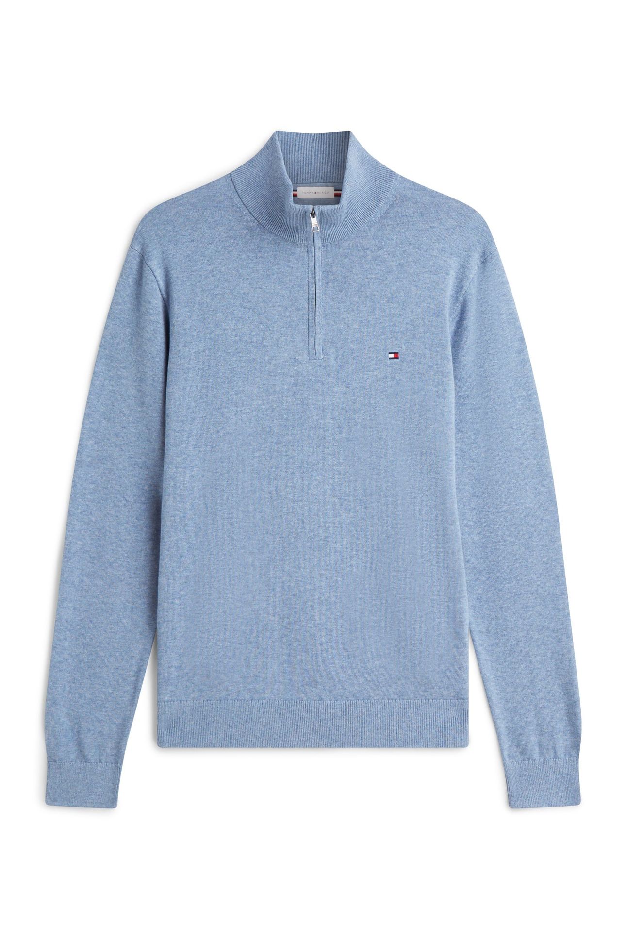 ESSENTIAL COTTON ZIP BRISK BLUE HEATHER 3