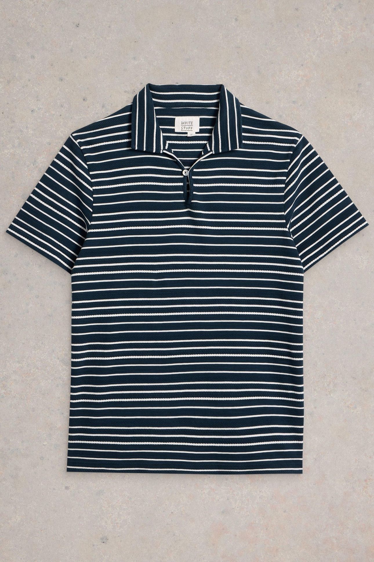 JACQUARD STRIPE POLO NAVY MULTI 4