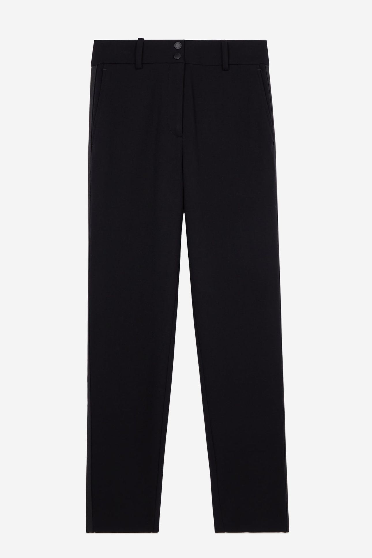 STRAIGHT-LEG TROUSERS WITH SIDE STRIPE DETAIL BLACK 6