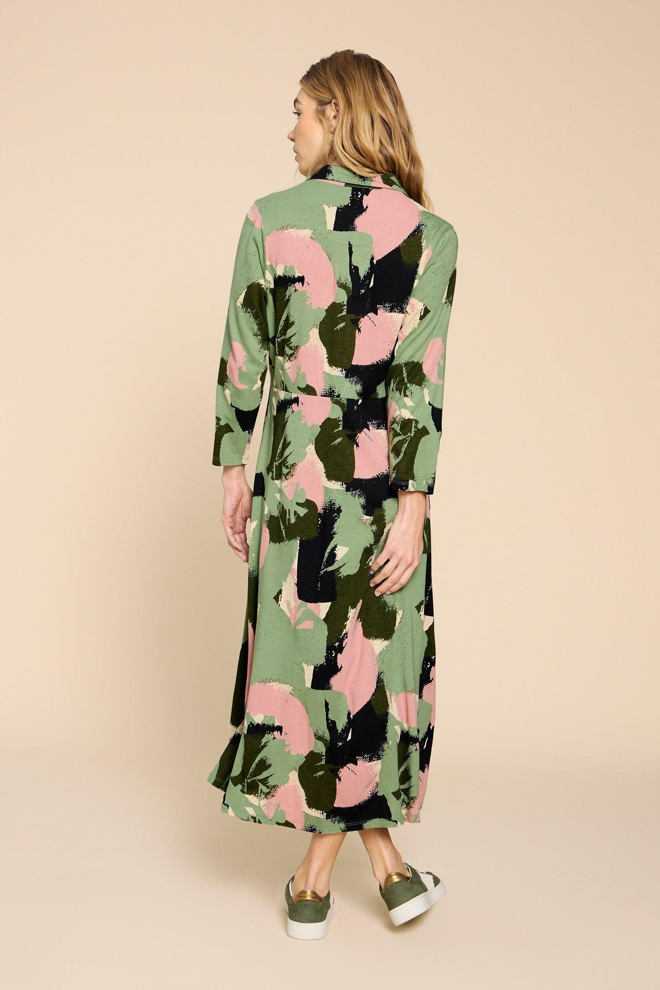 ADA JERSEY SHIRT DRESS GREEN MULTI 4