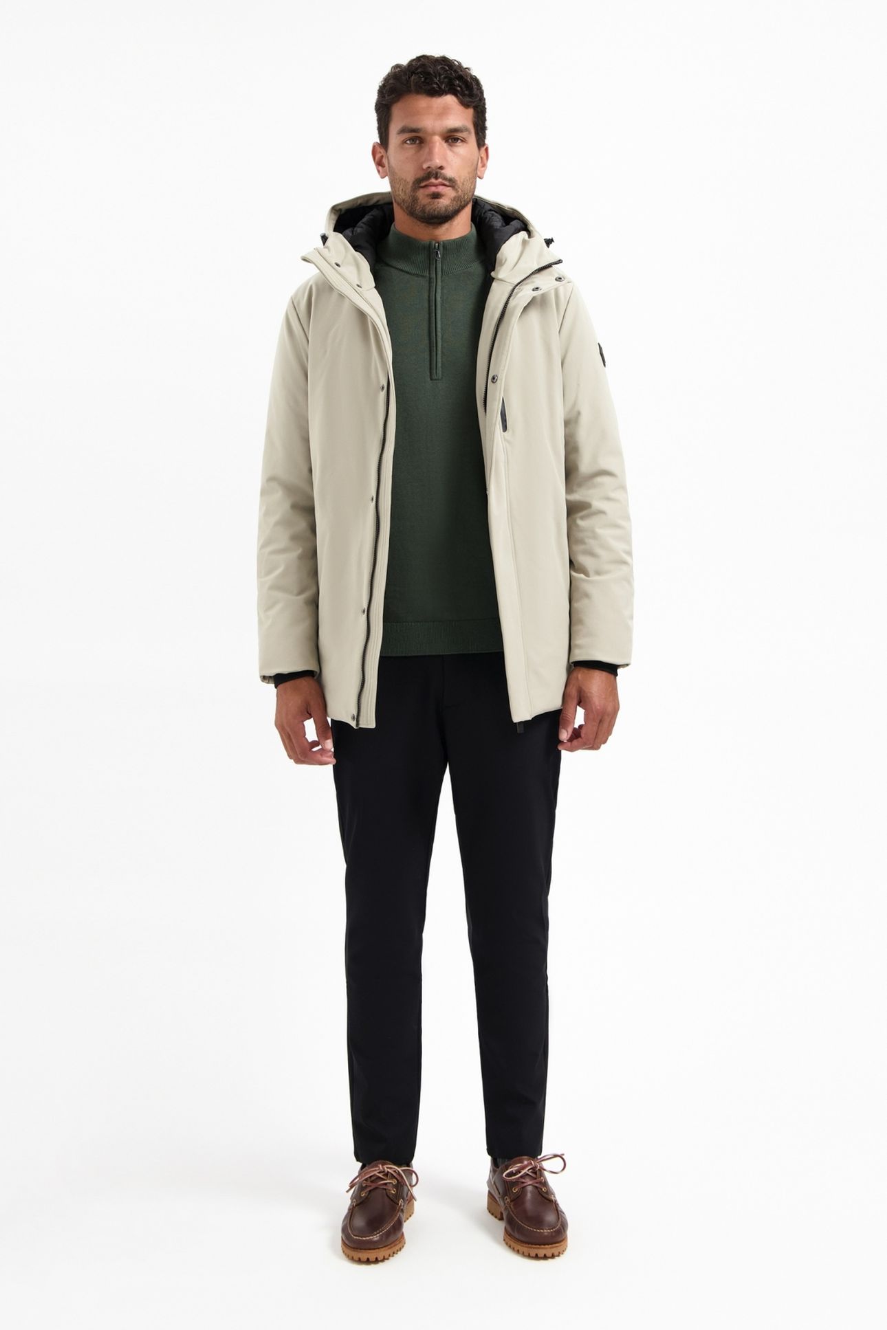 PULLOVER HALF ZIP HIGH COLLAR SOLID DARK GREEN 3
