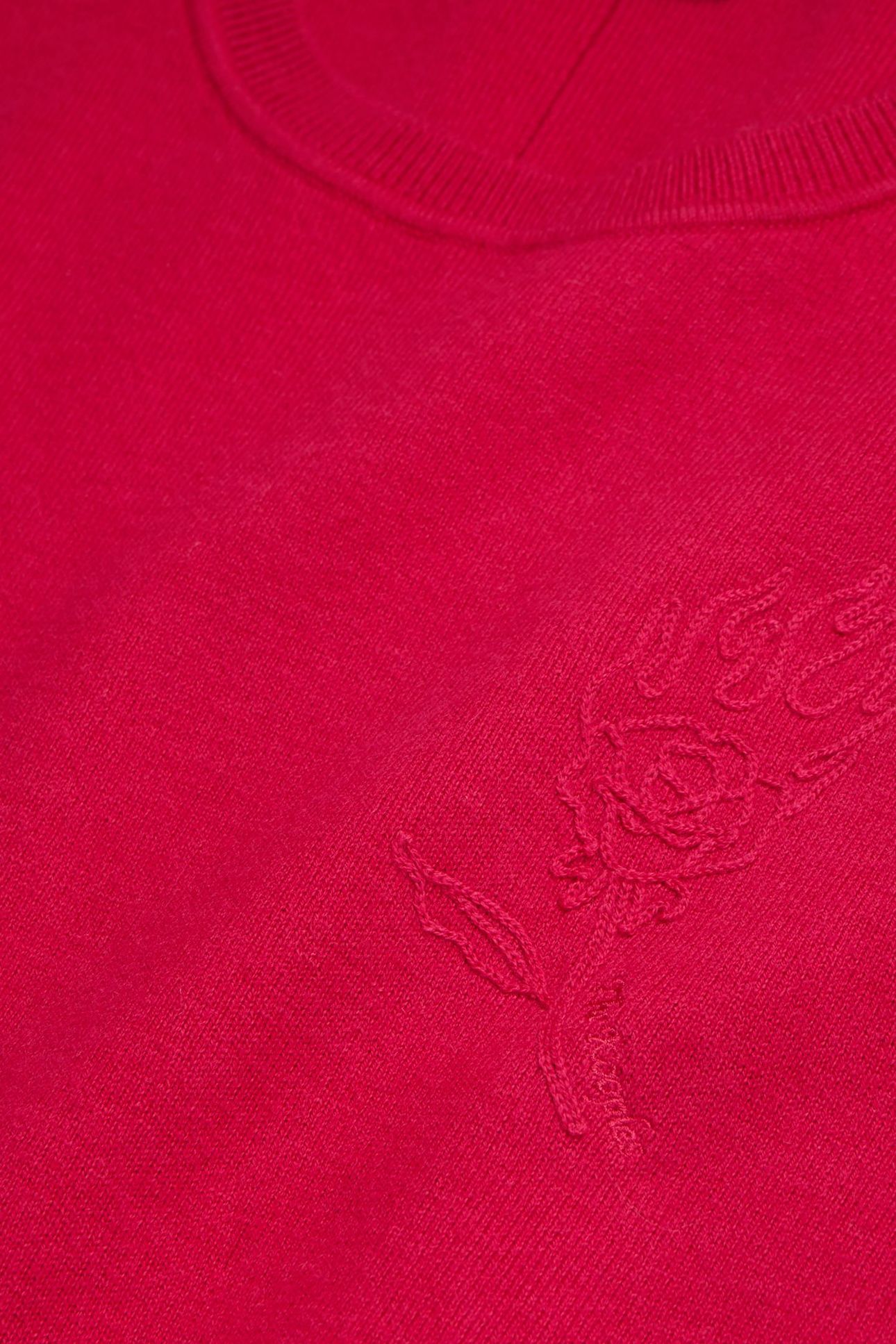 ROUND NECK SWEATER WITH CHEST EMBROIDERY CHERRY 5