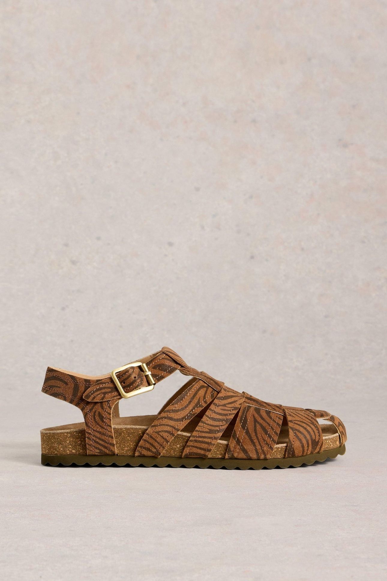 HETTIE FISHERMAN FOOTBED BROWN MULTI 1