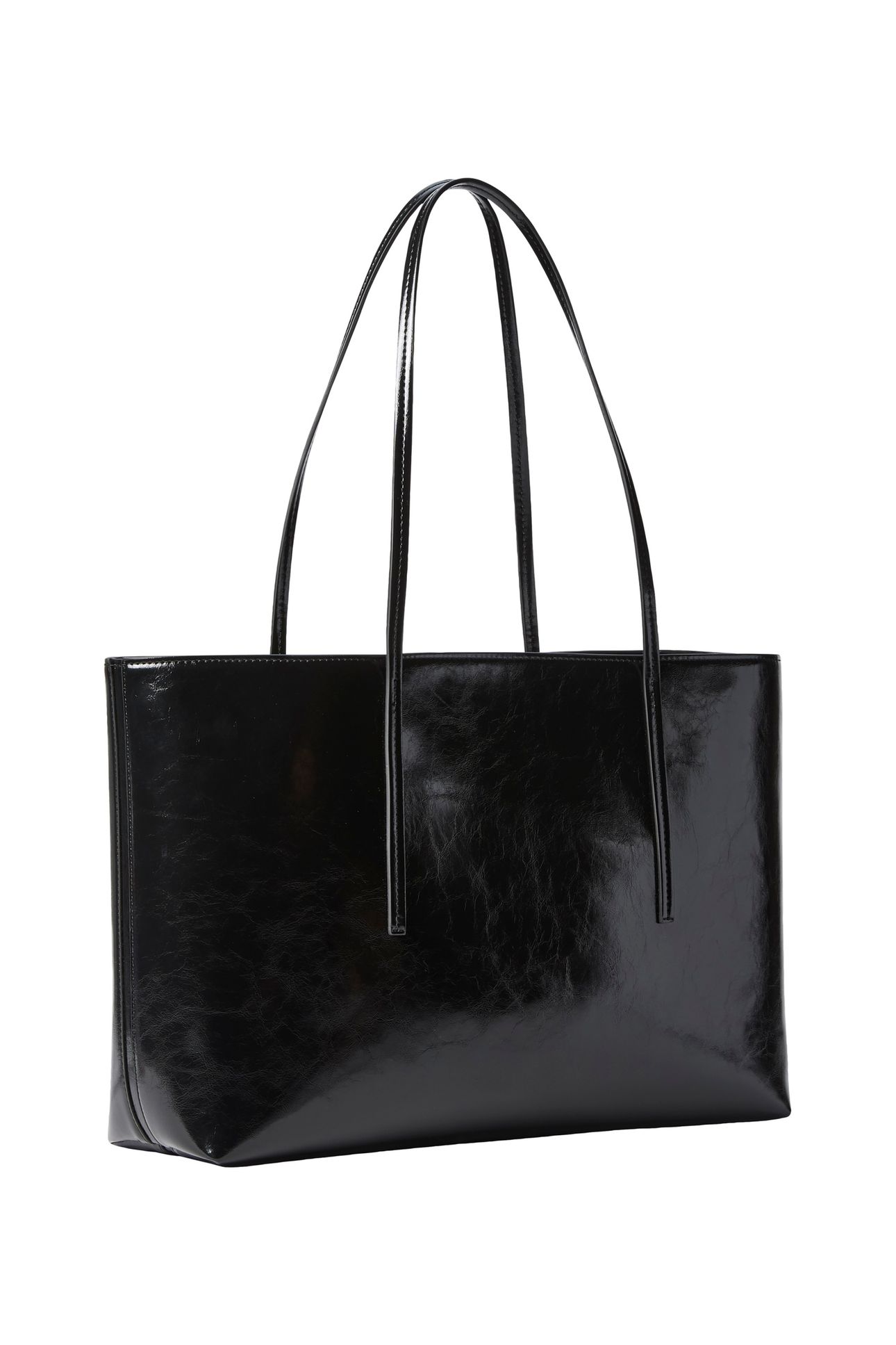 FOIL LOGO GLOSSY TOTE BAG BLACK 7