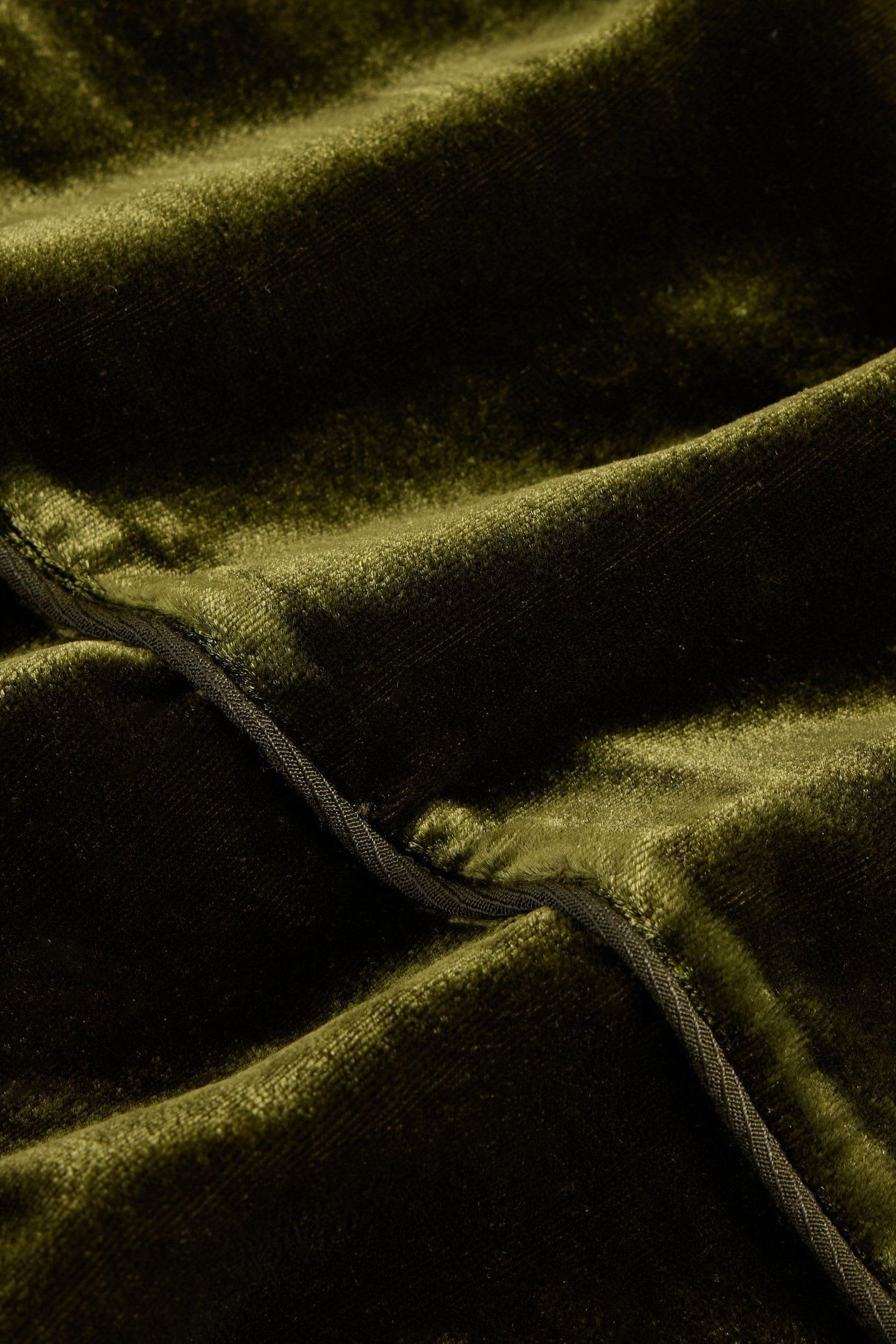 BELLE WIDE LEG VELVET TROUSER KHAKI GREEN 6