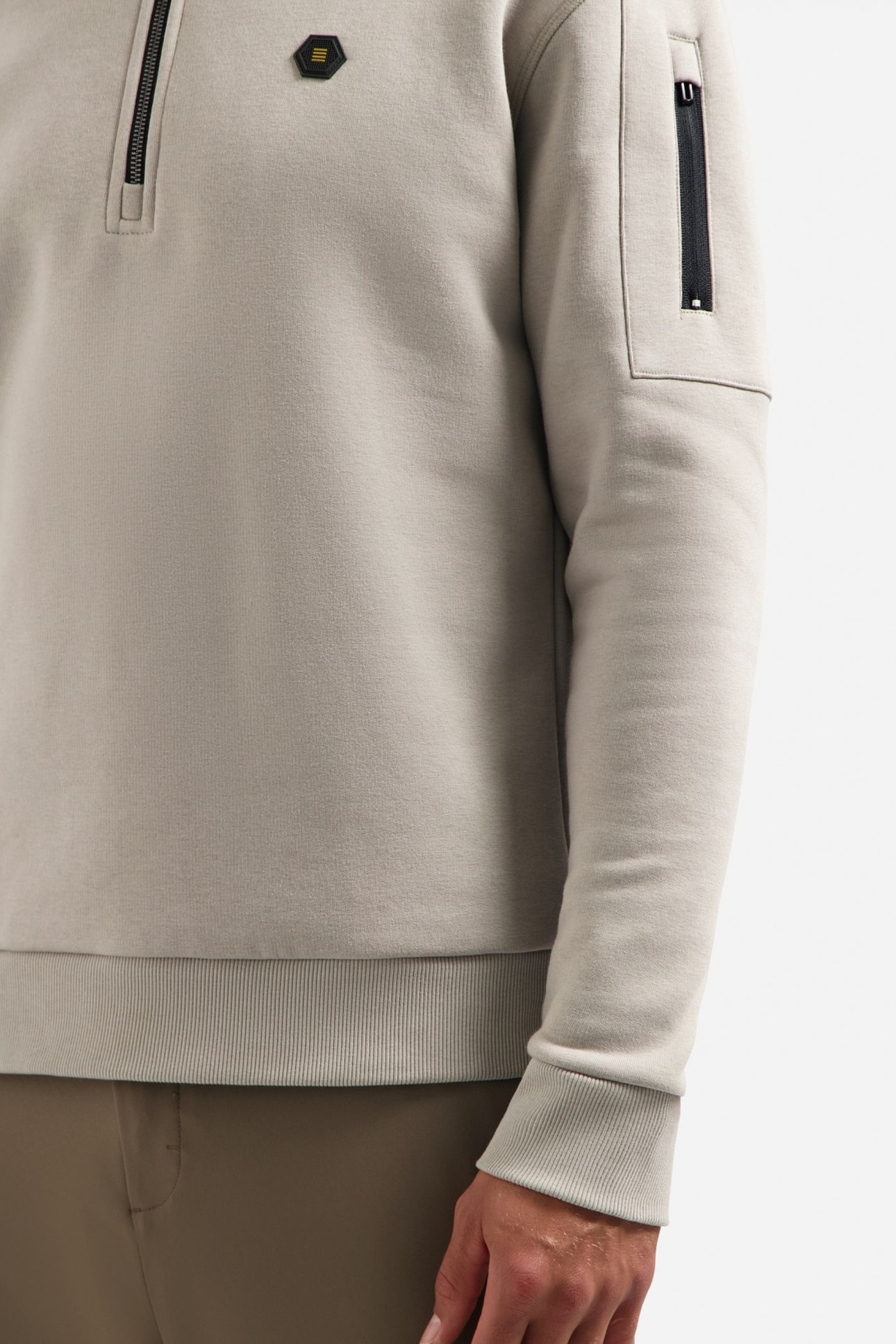 SWEATER HALF ZIP BRUSHED CLAY 6