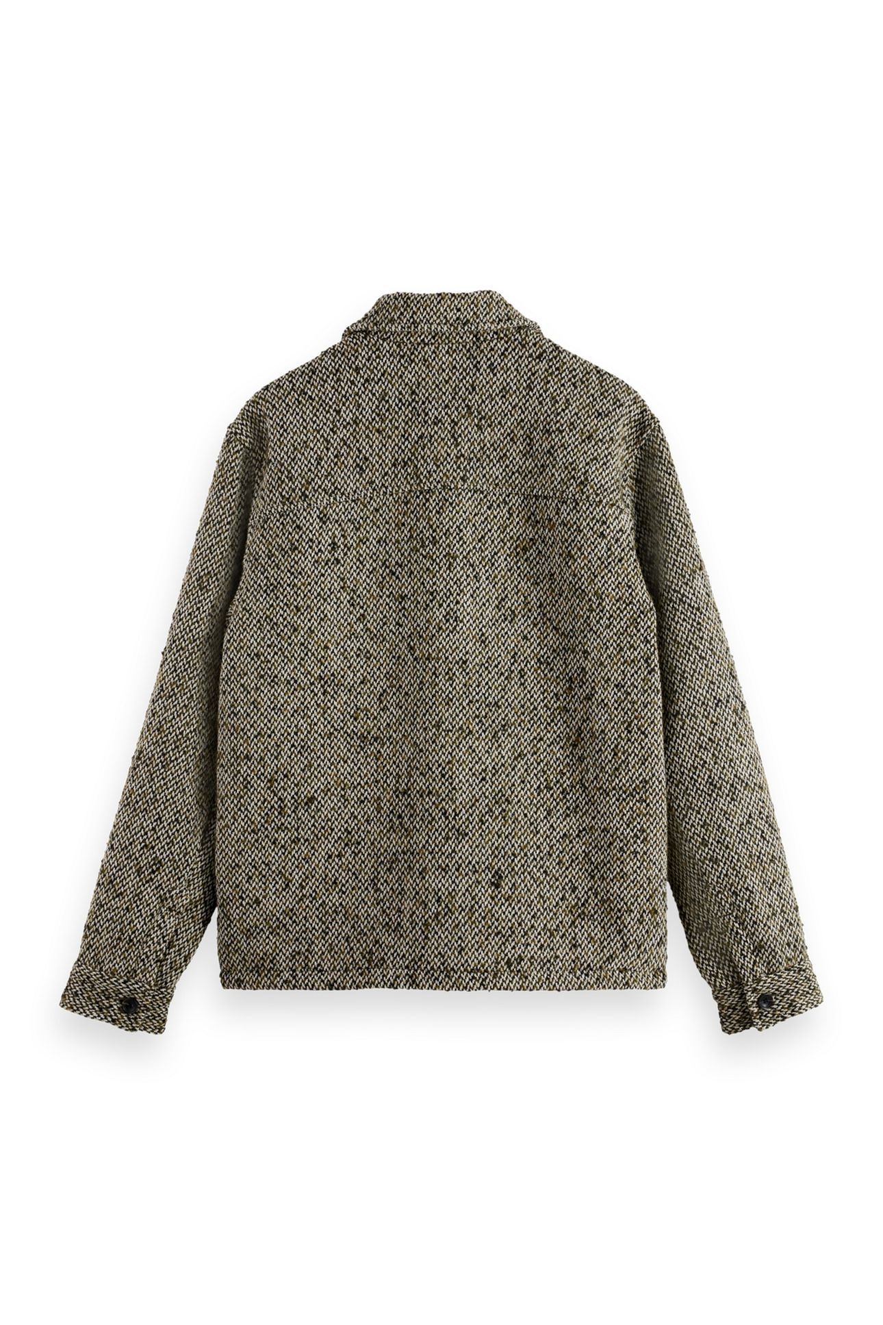 MULTICOLOURED TWEED WOOL-BLEND OVERSHIRT GREEN / BEIGE TWEED 2