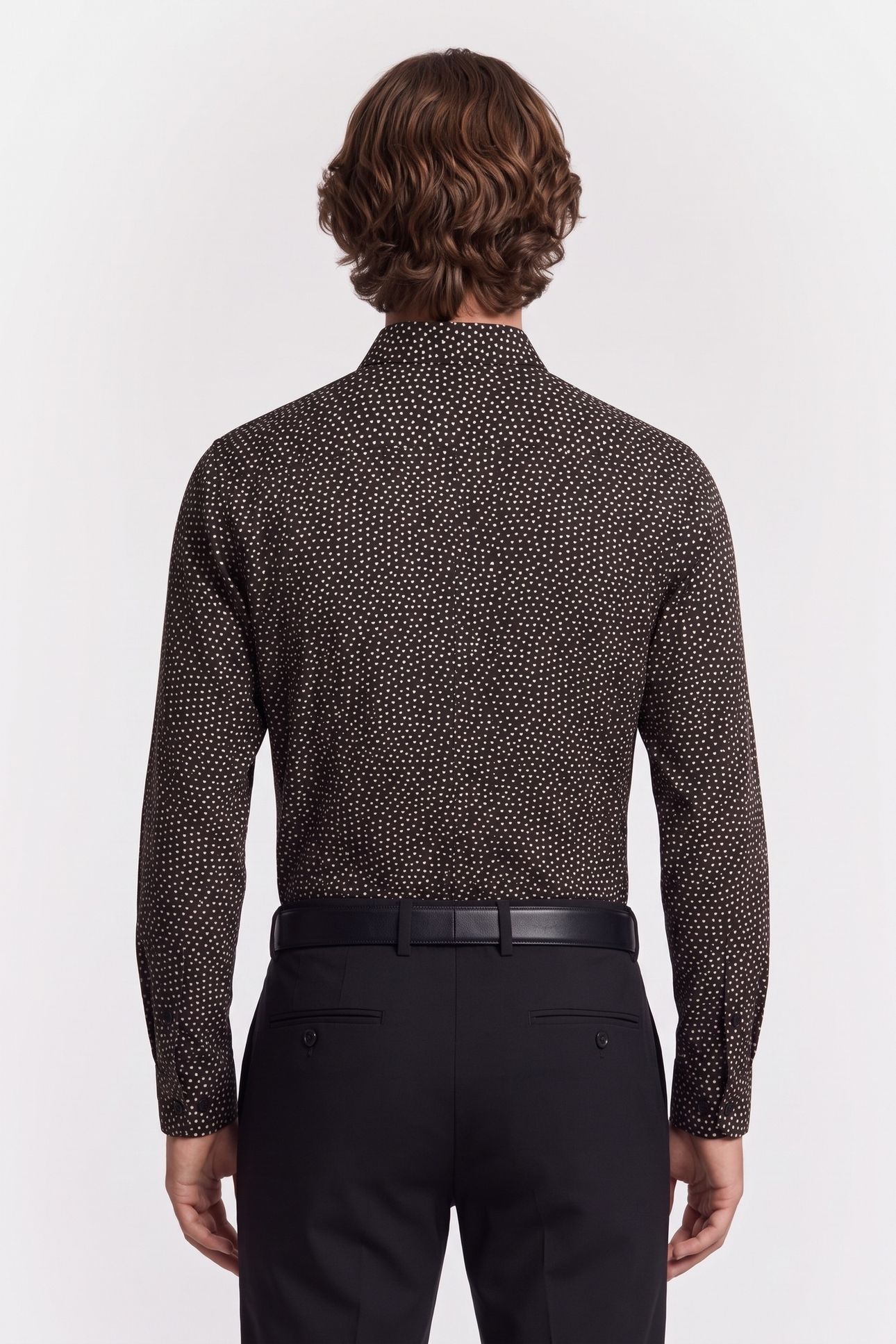 LONG-SLEEVED SHIRT W CLASSIC COLLAR BLACK WHITE 2