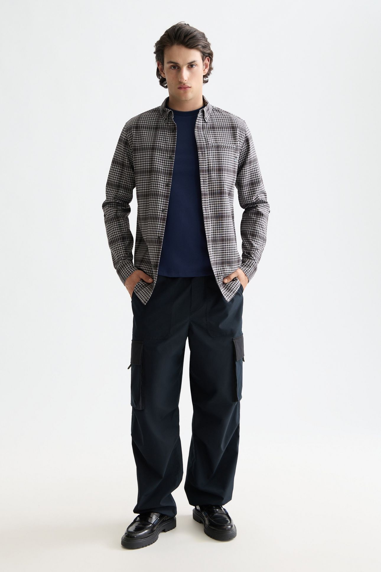 SHADOW-CHECK DOUBLE-FACED SHIRT BLACK SHADOW CHECK 1