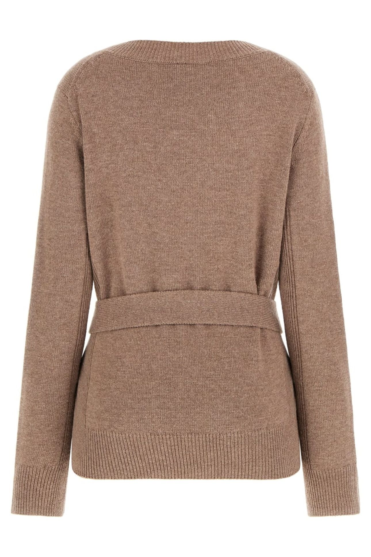 AFRAH VN BELTED TOP SILK TAUPE HEATHER 2