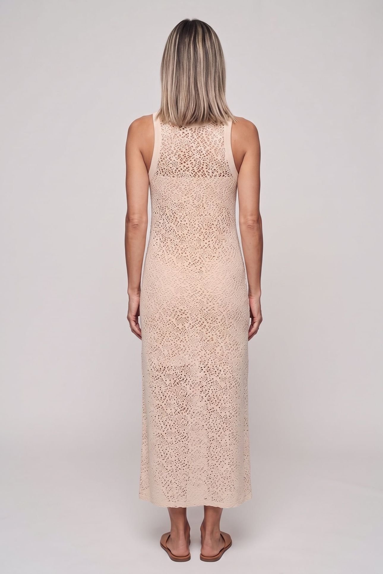 PRESS MERRICK LACE DRESS BEIGE 2