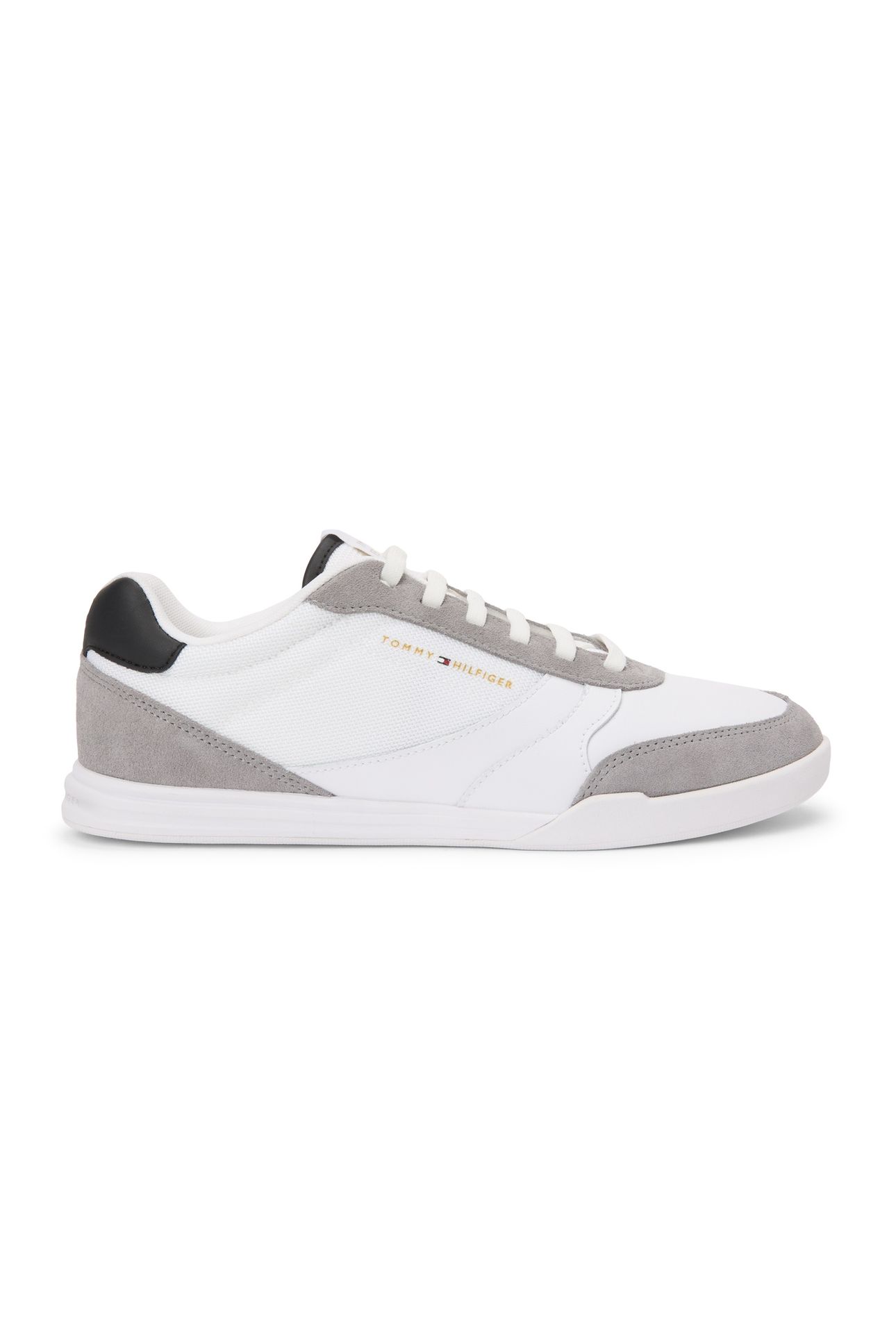 MIXED TEXTURE CUPSOLE TRAINERS WILEATHER WHITE 1