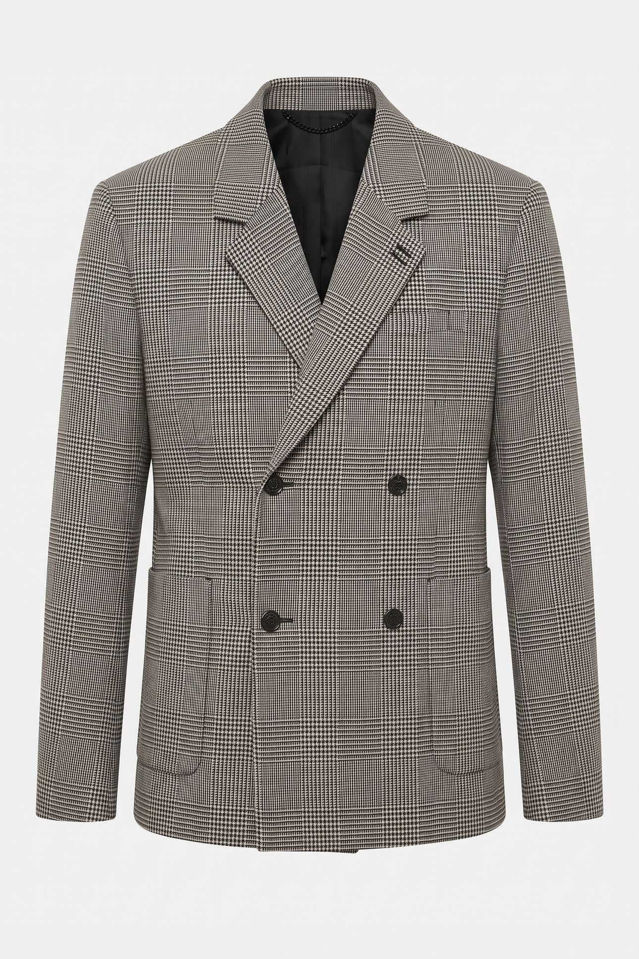 4-BUTTON DOUBLE-BREASTED JACKET BLACK WHITE 6