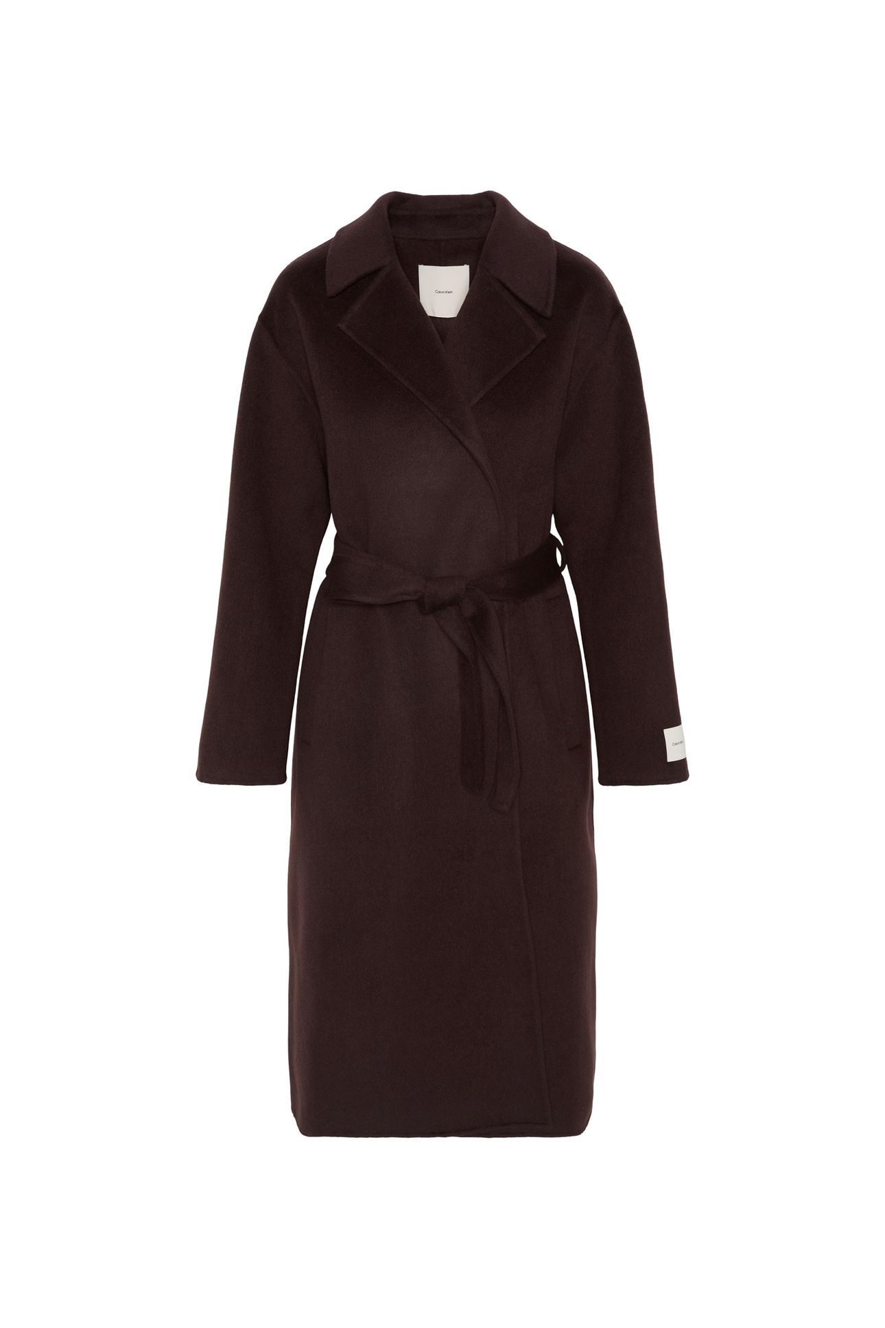 CLASSIC DOUBLE-FACE WOOL WRAP COAT DARK BROWN 4