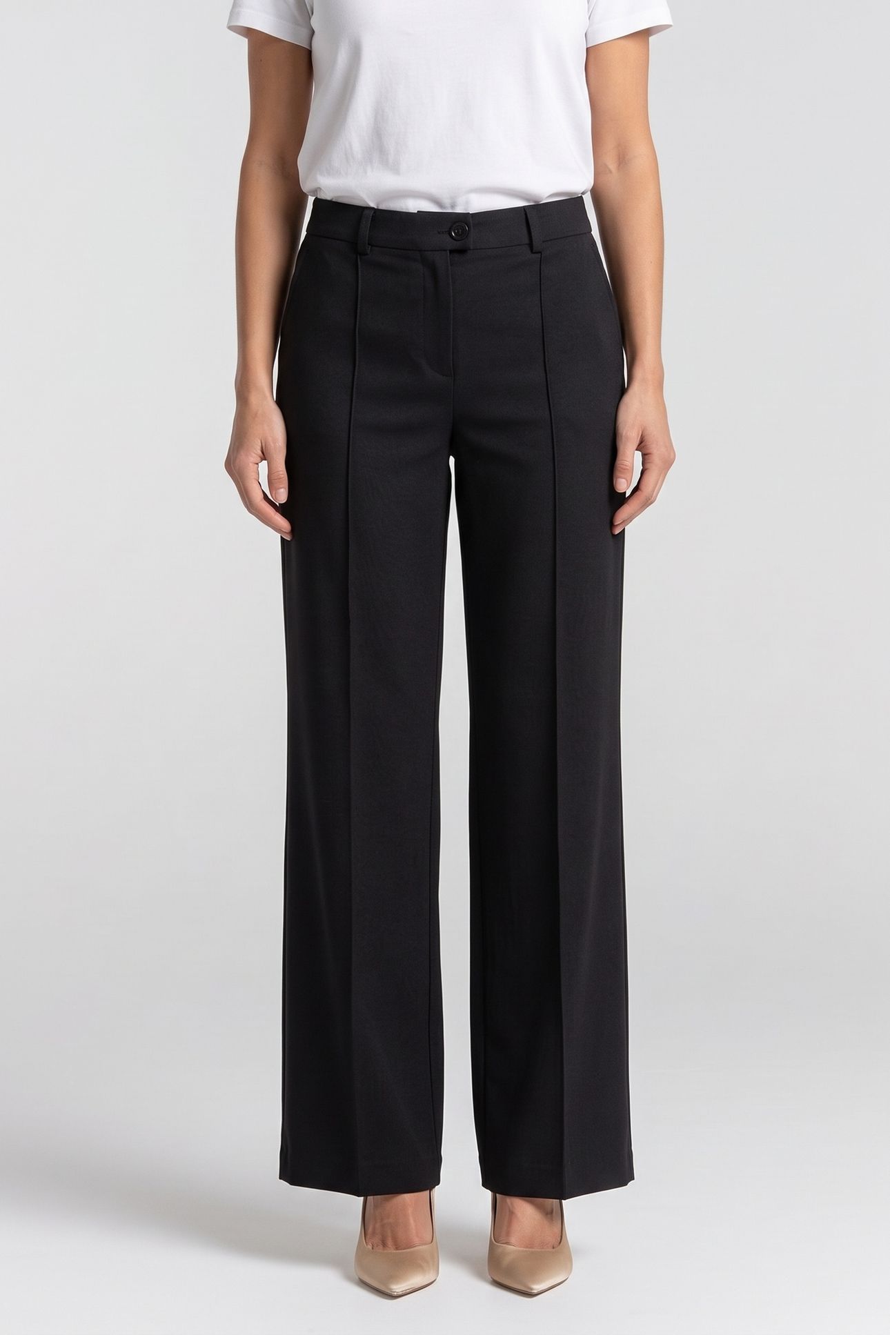 OLIVIA MILANO WOOL TROUSERS BLACK 1