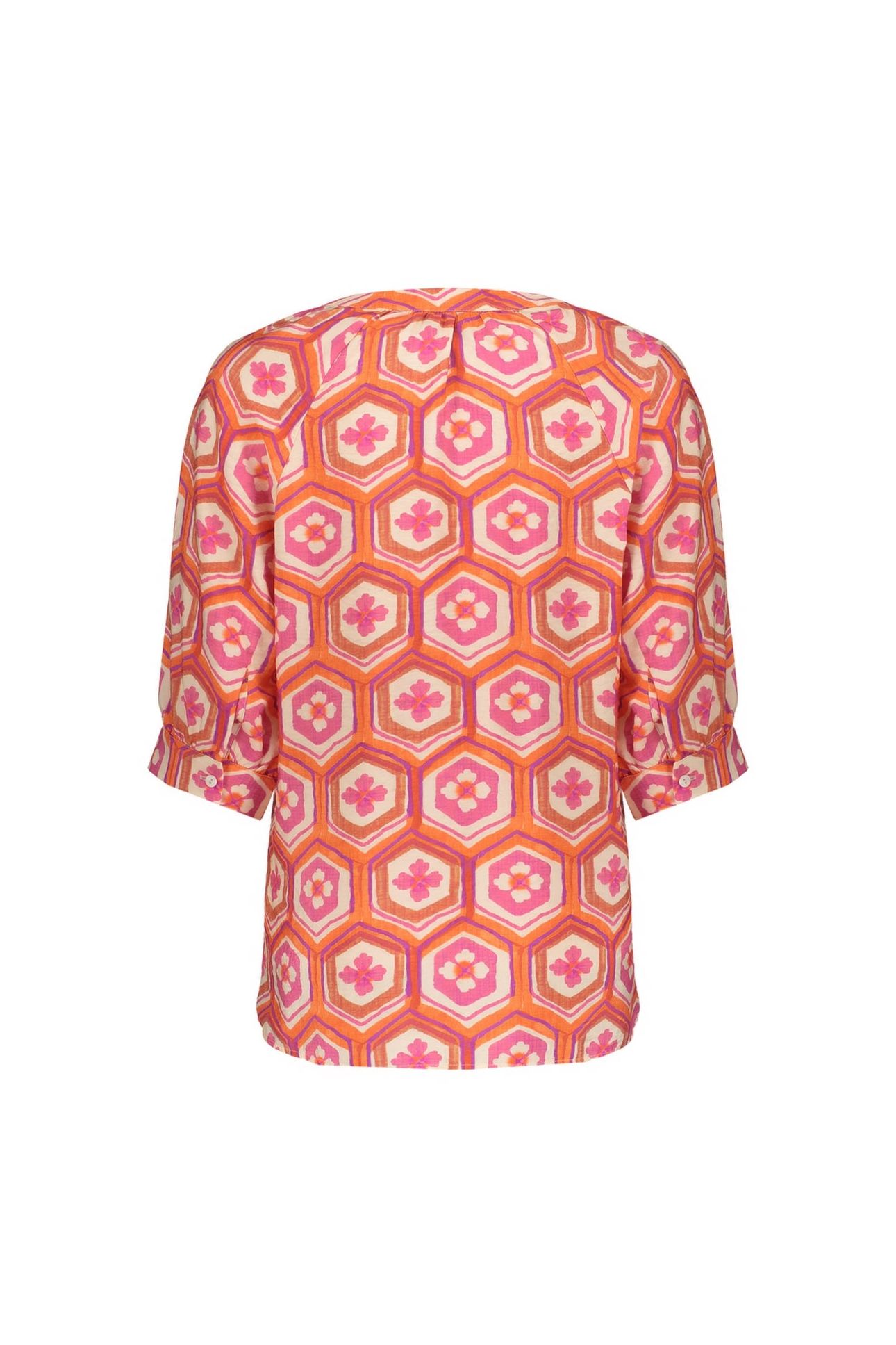 BLOUSE ECRU/ORANGE/CASSIS 2