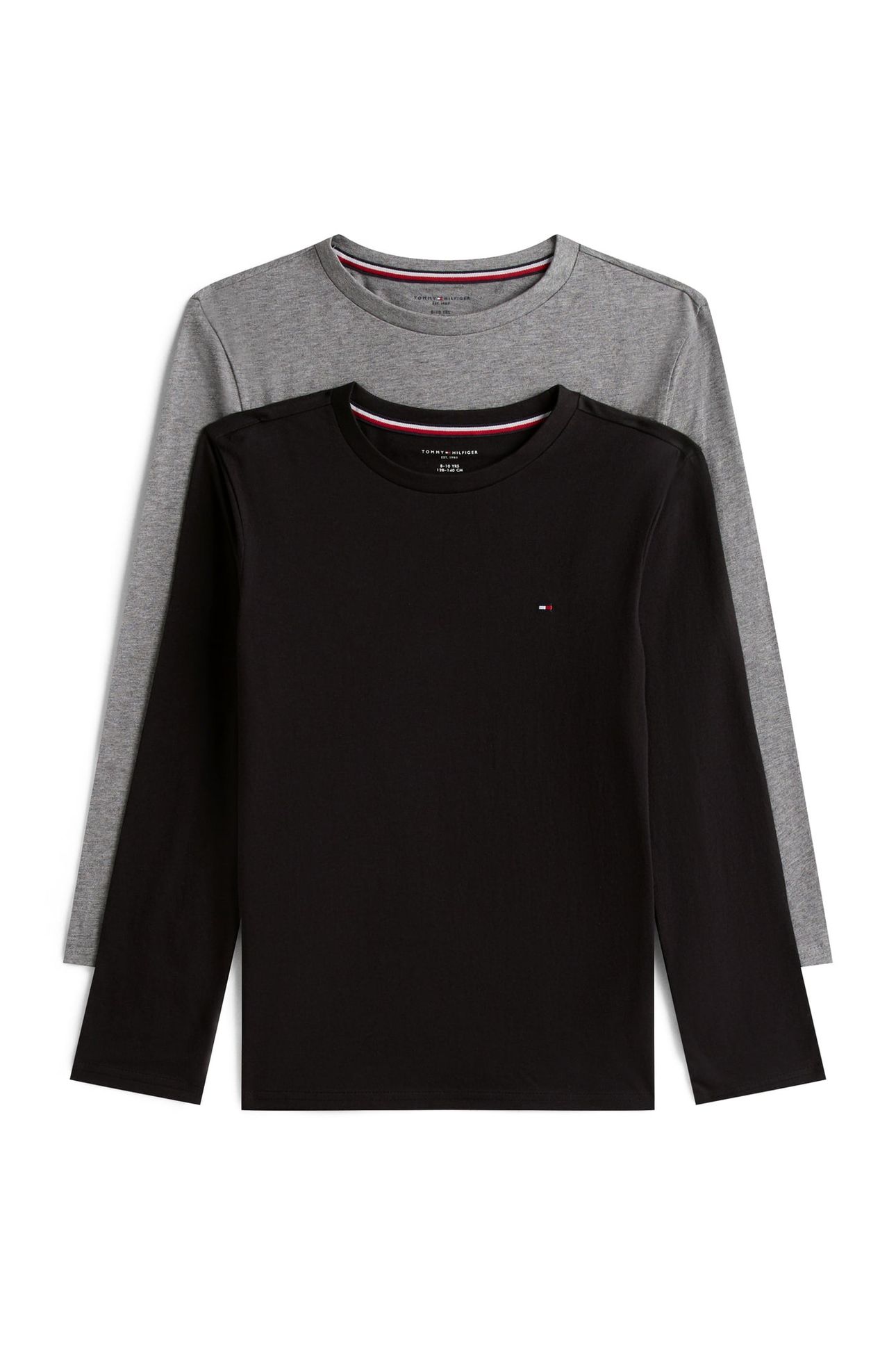BOYS 2-PACK LS TEE MEDIUM GREY HT/BLACK 1