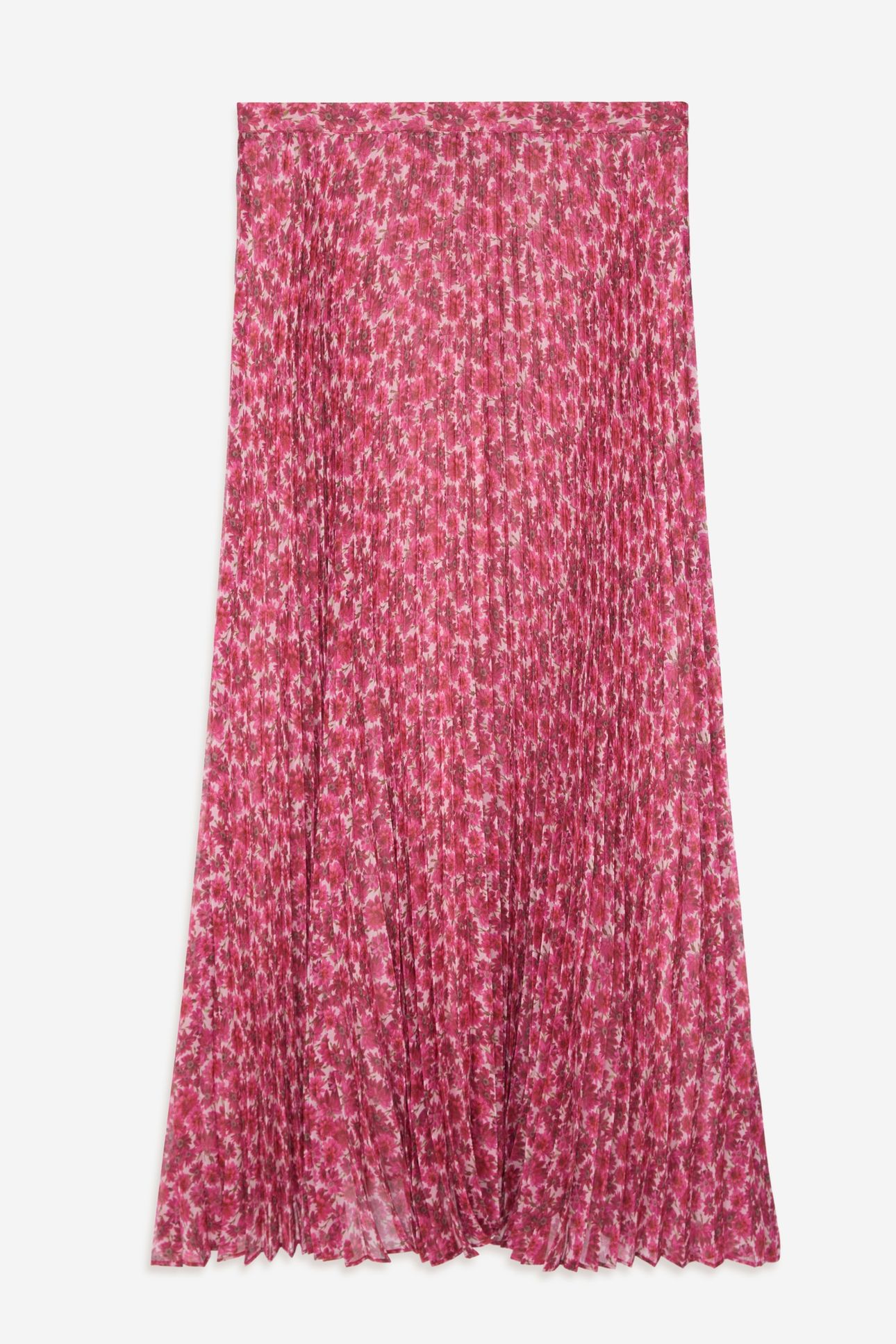 PRINTED PLEATED LONG SKIRT PINK 6