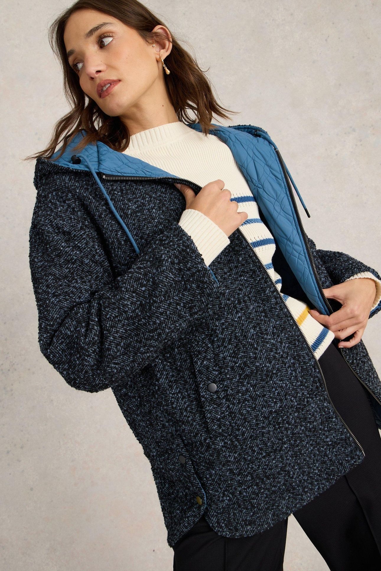 MARIELLA REVERSIBLE COAT BLUE MULTI 8