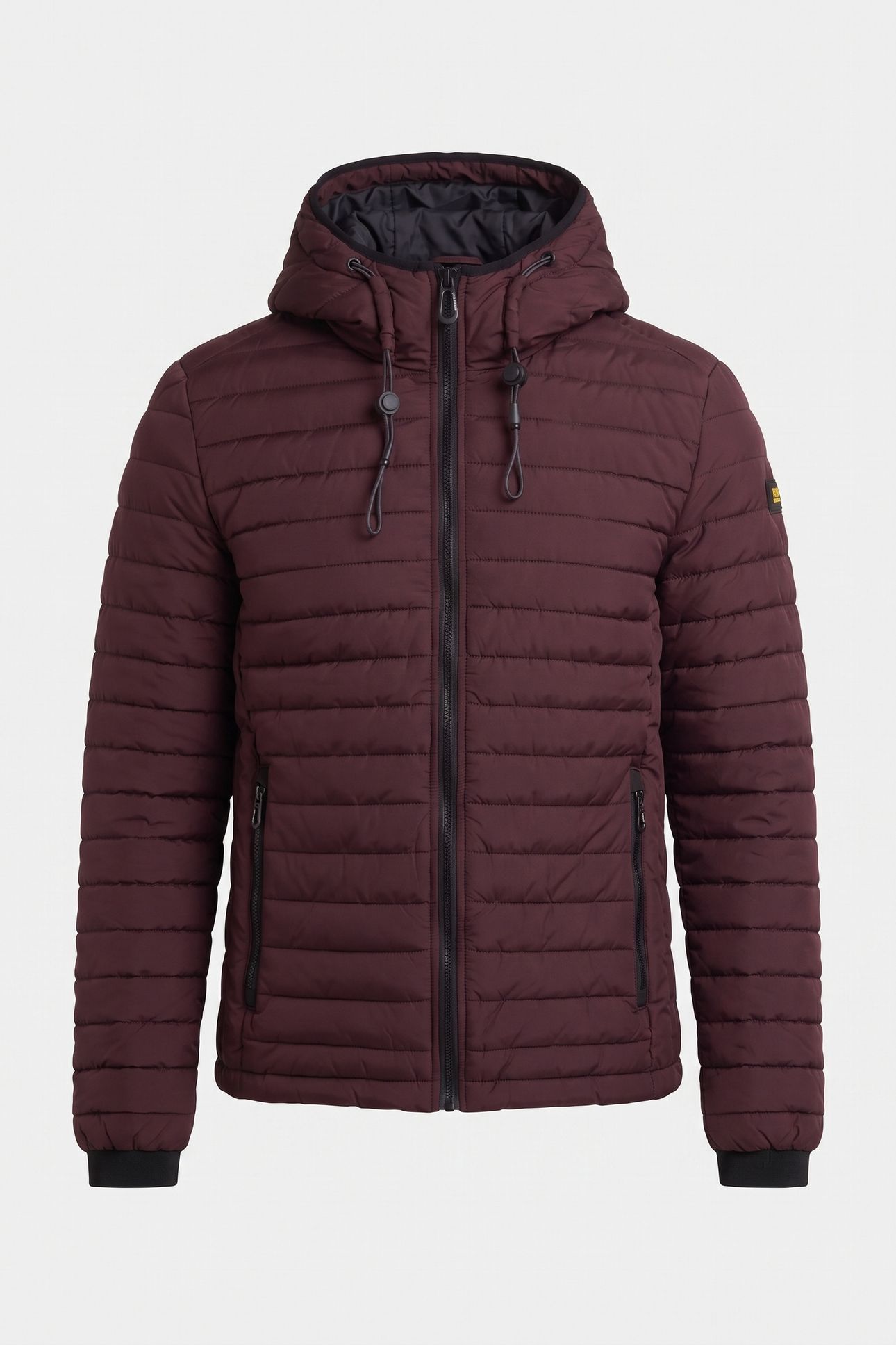 JACKET HOODED SHORT FIT PADDED AUBERGINE 3